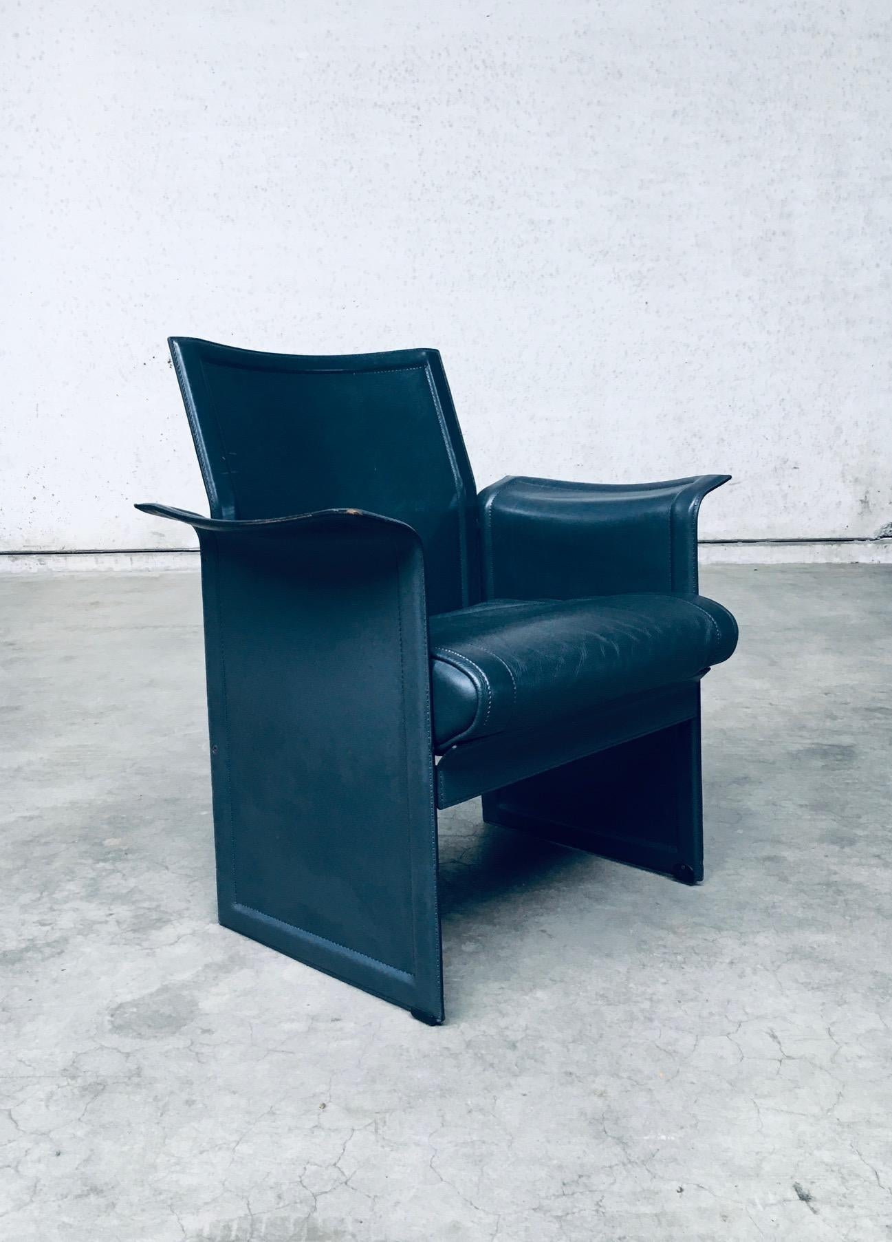 Post-Modern Postmodern Design KORIUM KM1 Leather Armchair by Tito Agnoli for Matteo Grassi For Sale