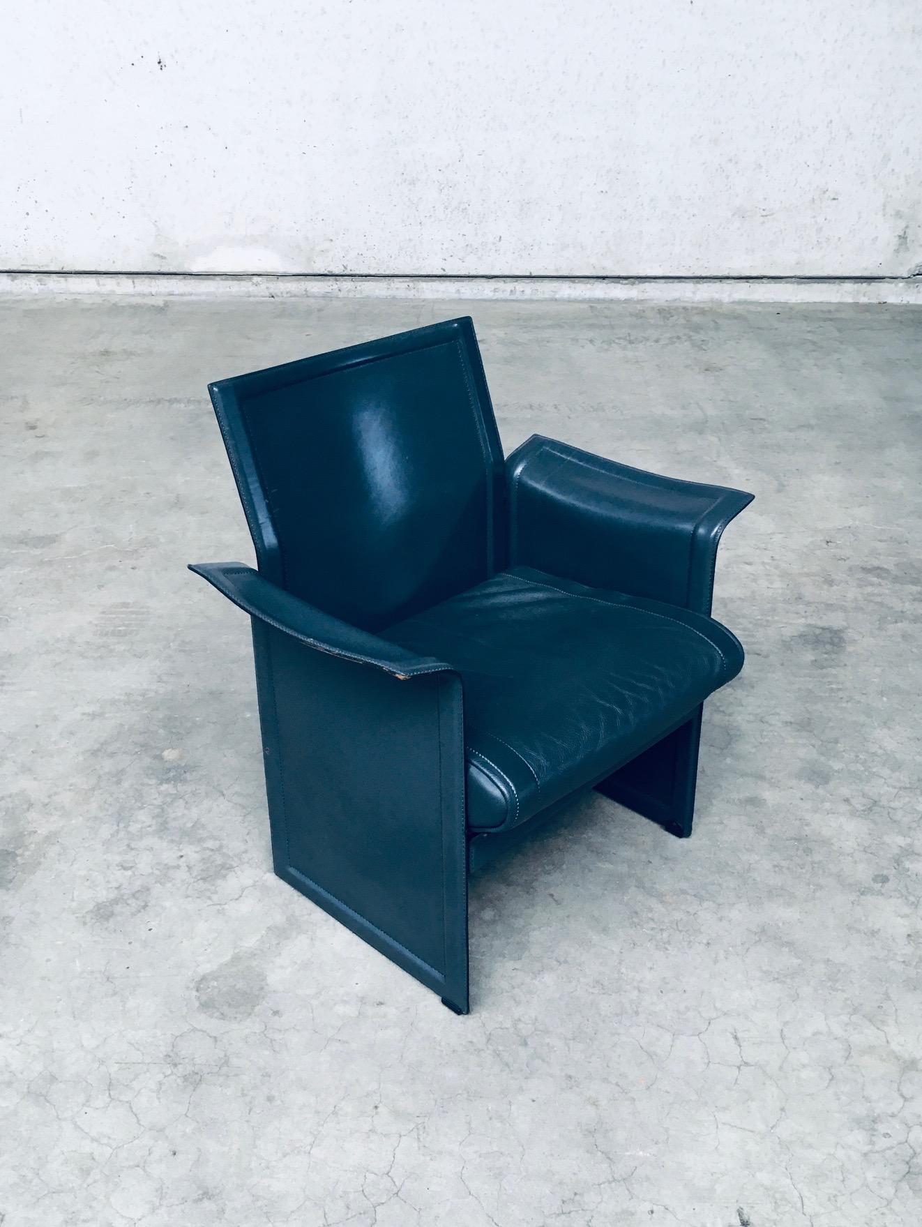 Italian Postmodern Design KORIUM KM1 Leather Armchair by Tito Agnoli for Matteo Grassi For Sale