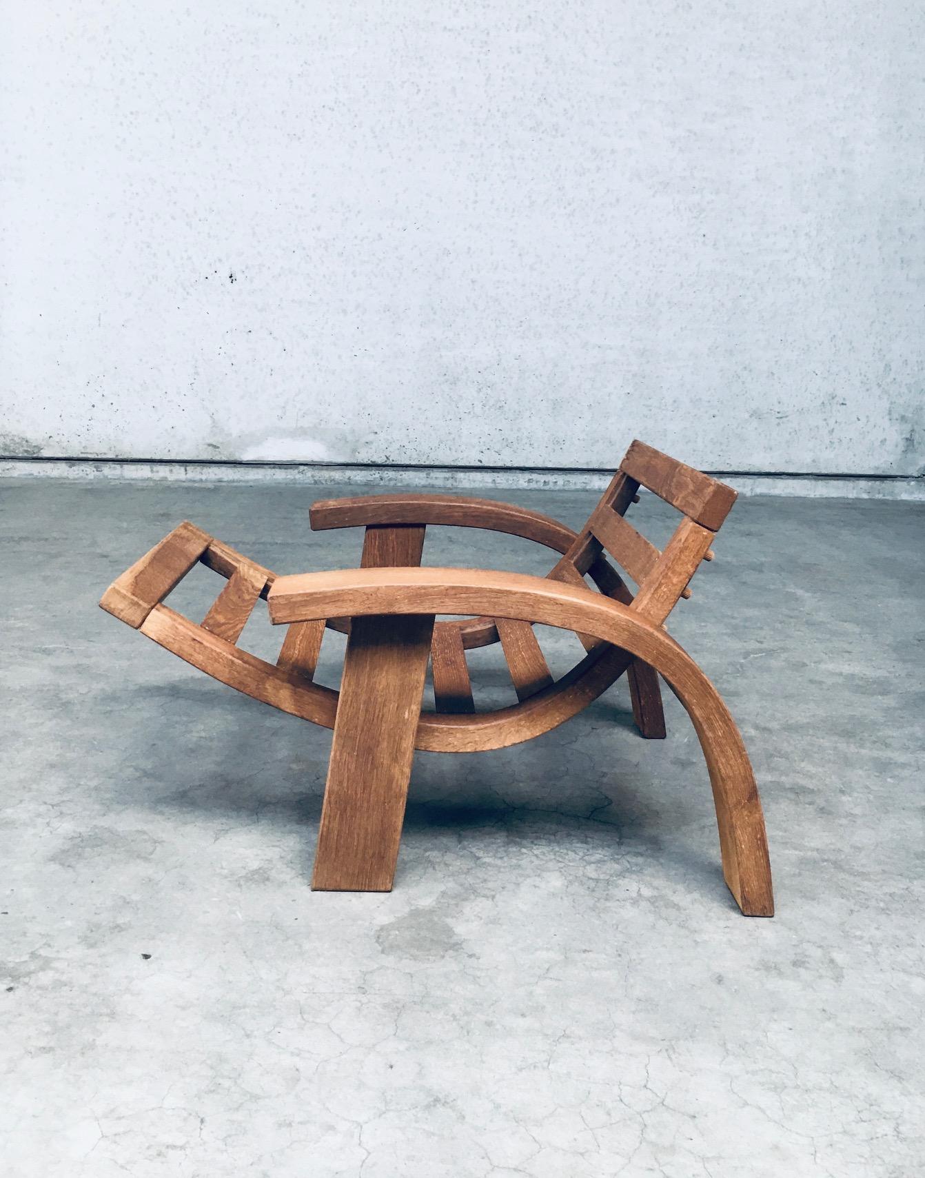 Postmodern Design Oak Adjustable Lounge Chair 6