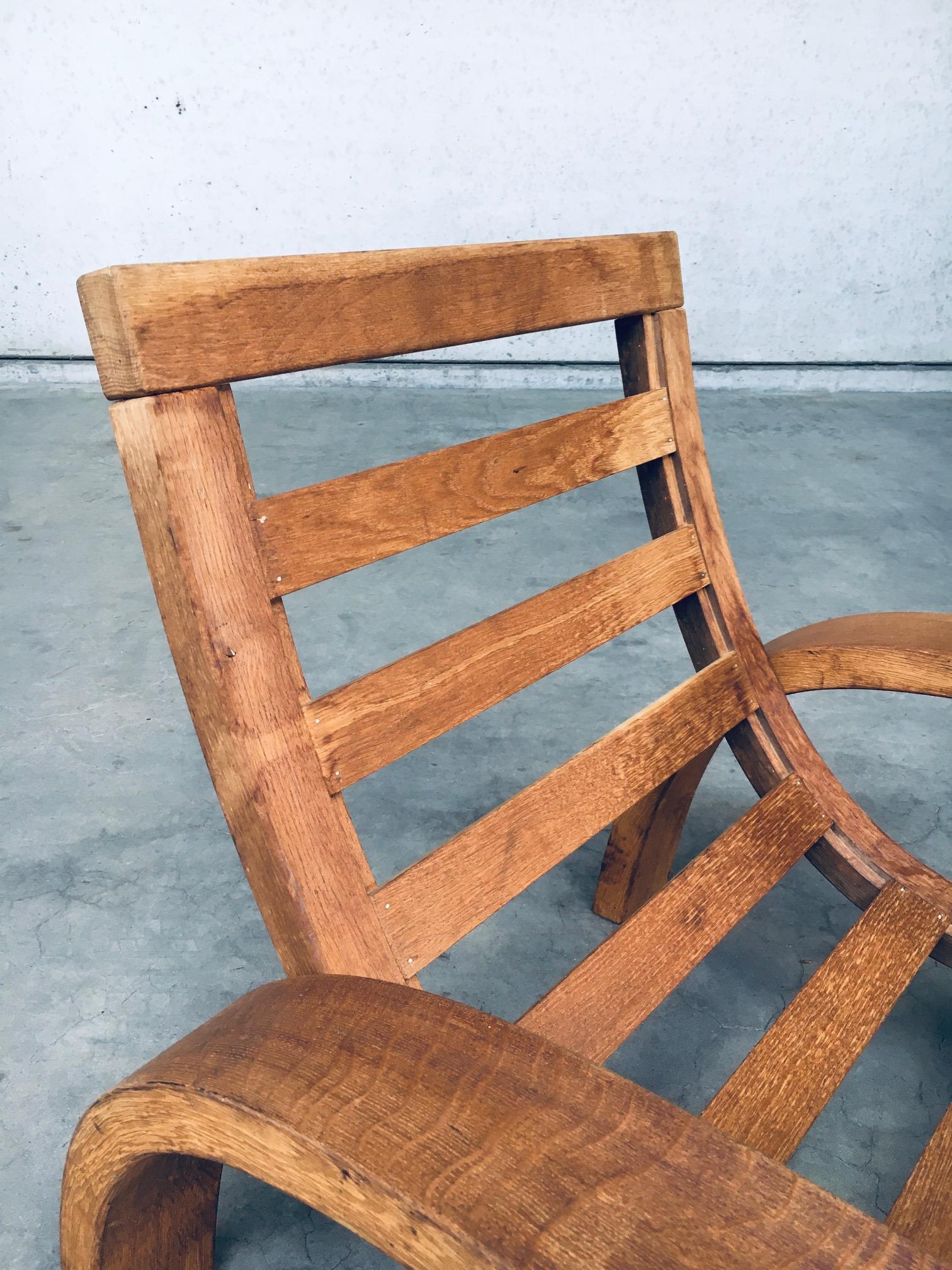 Postmodern Design Oak Adjustable Lounge Chair 9
