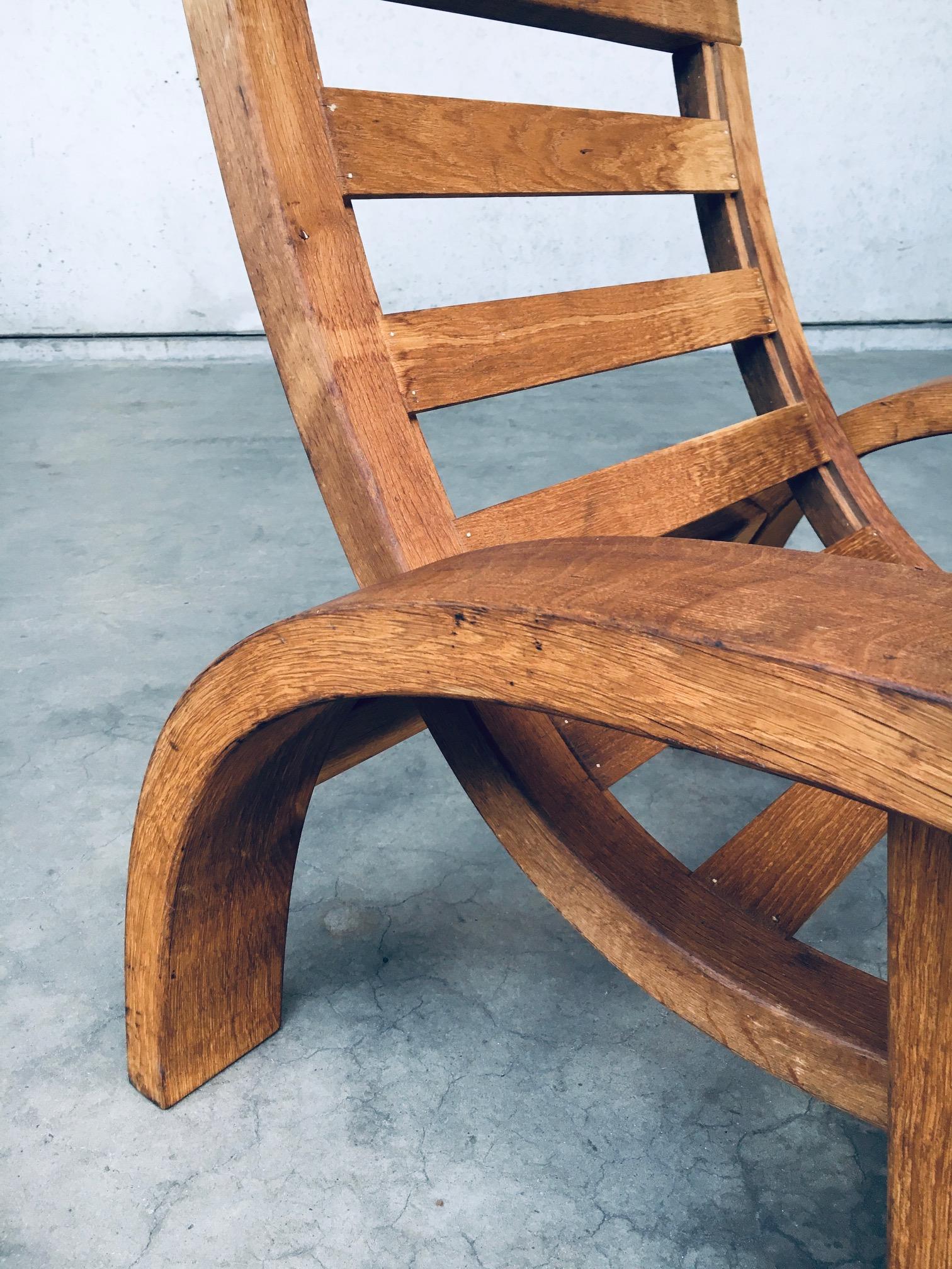 Postmodern Design Oak Adjustable Lounge Chair 10
