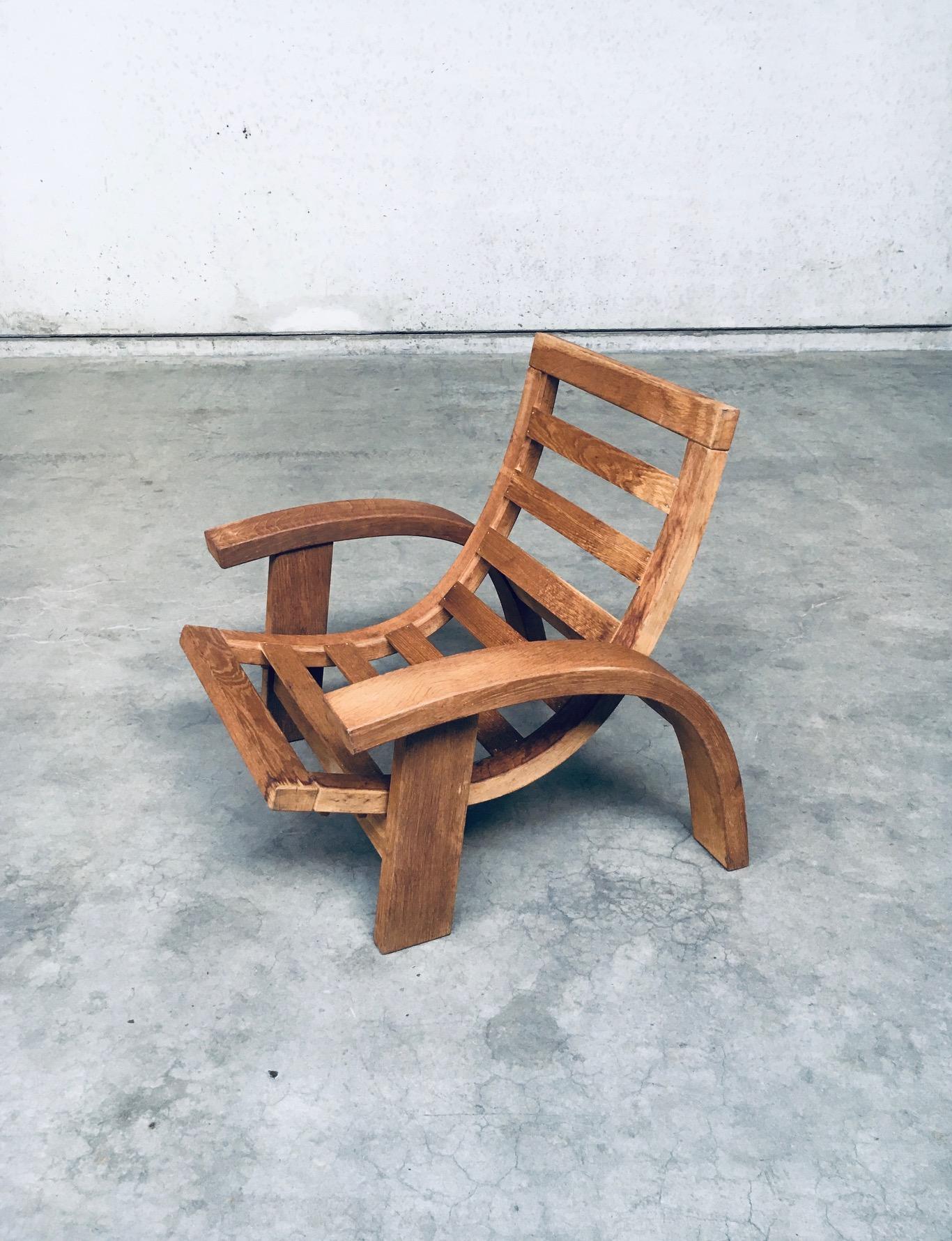 Postmodern Design Oak Adjustable Lounge Chair In Good Condition In Oud-Turnhout, VAN