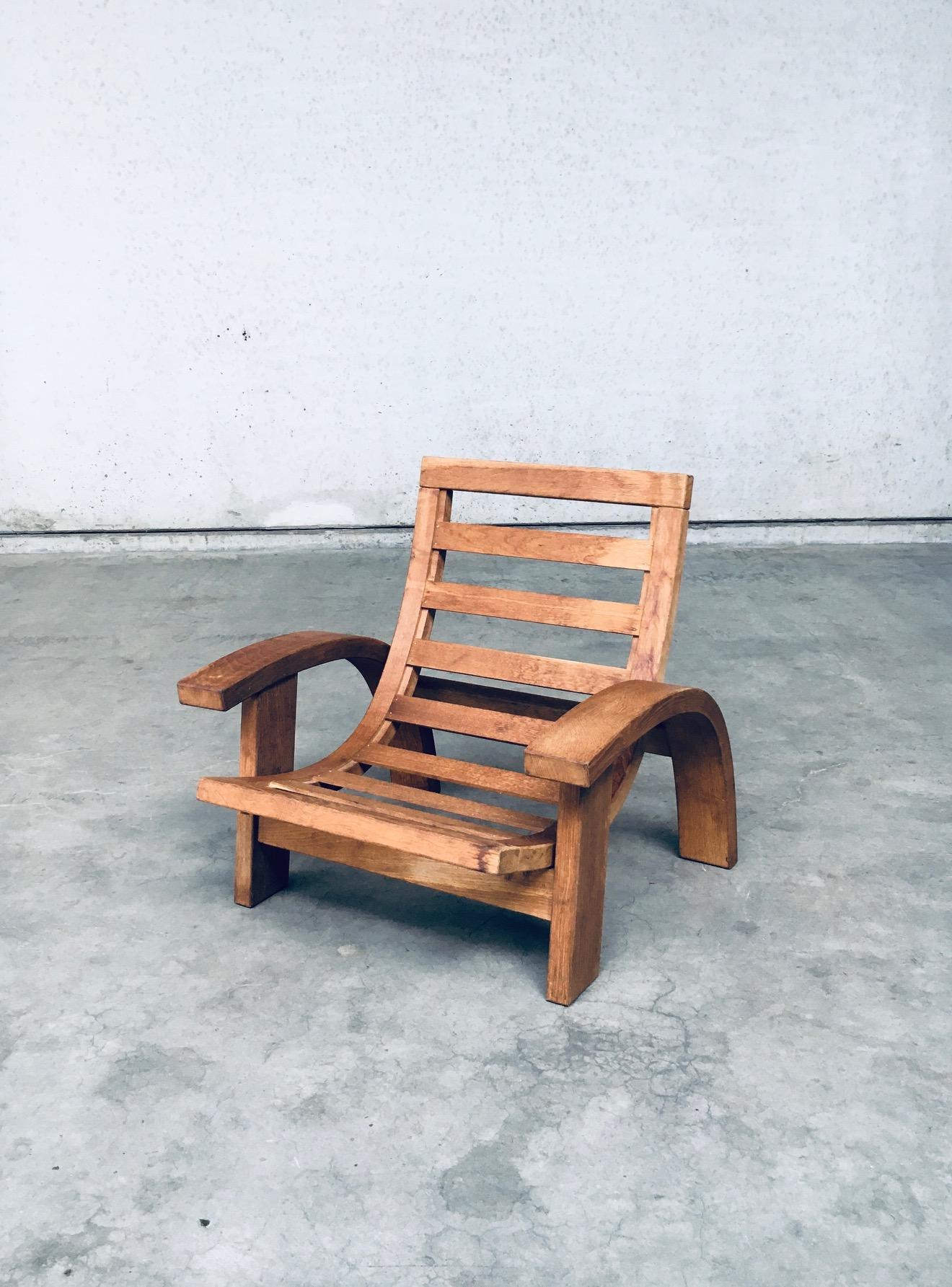 Late 20th Century Postmodern Design Oak Adjustable Lounge Chair