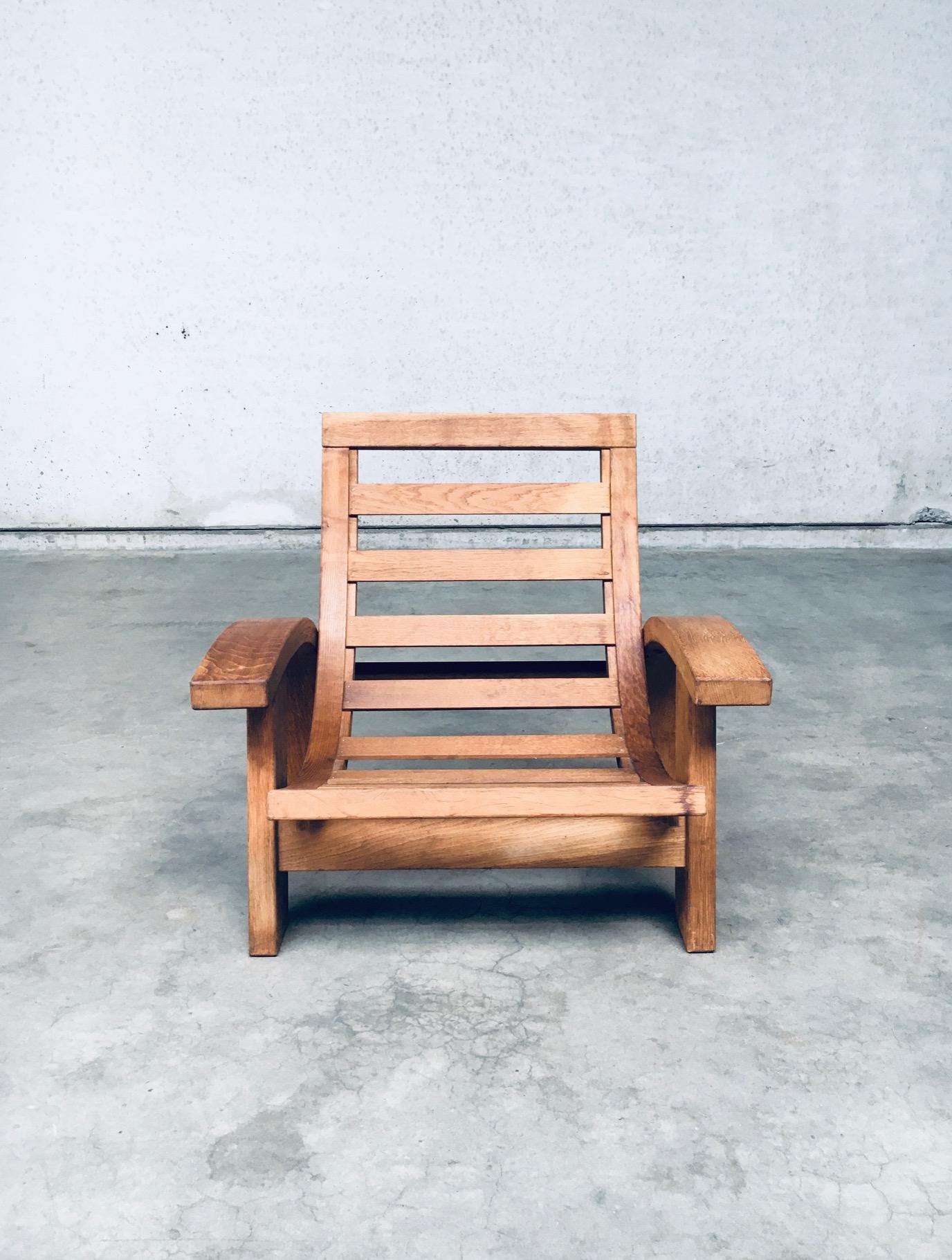 Postmodern Design Oak Adjustable Lounge Chair 1
