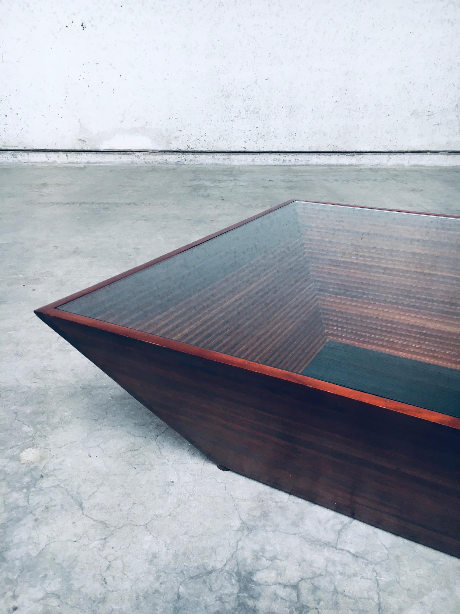 Glass Postmodern Design Reverse Pyramid Coffee Table For Sale