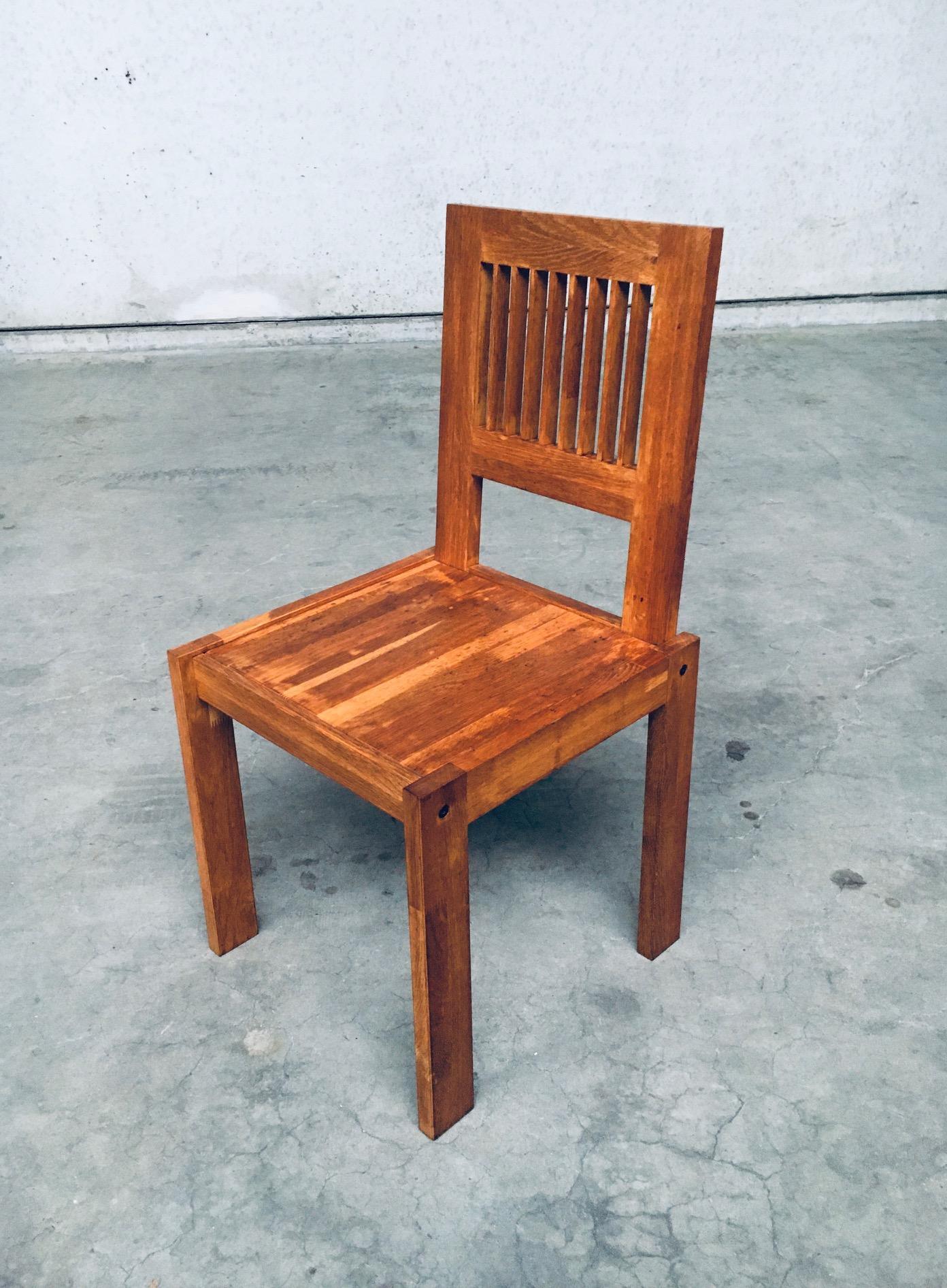 French Postmodern Design Teak Side Chair, France 1990's For Sale