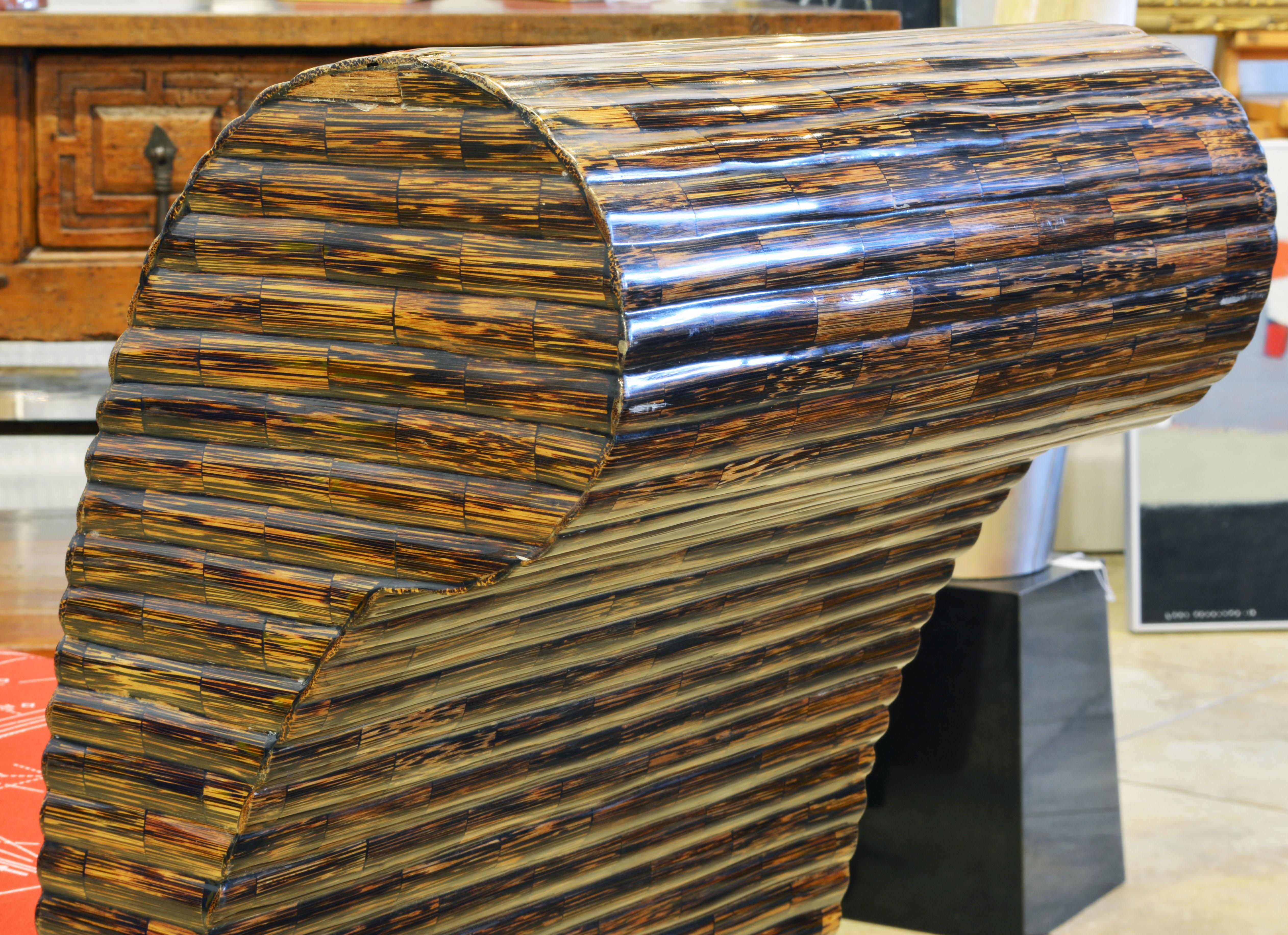 Postmodern Design Tessellated Coconut Palm Wood Bench by Enrique Garcel 6