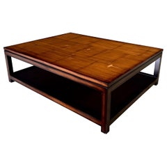 Postmodern Design Two Tier Bamboo Top Coffee Table by Axel Vervoordt