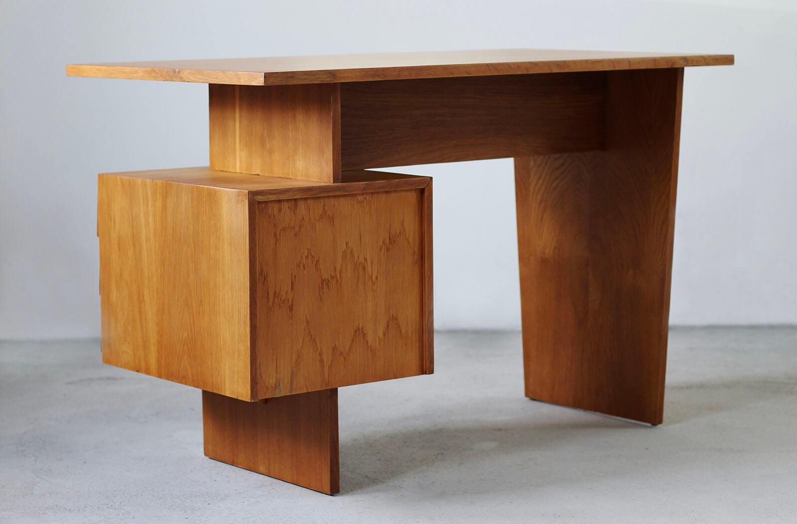 Czech Postmodern Desk, Writing Table by Bohumil Landsman, 1970s, Fully Restored