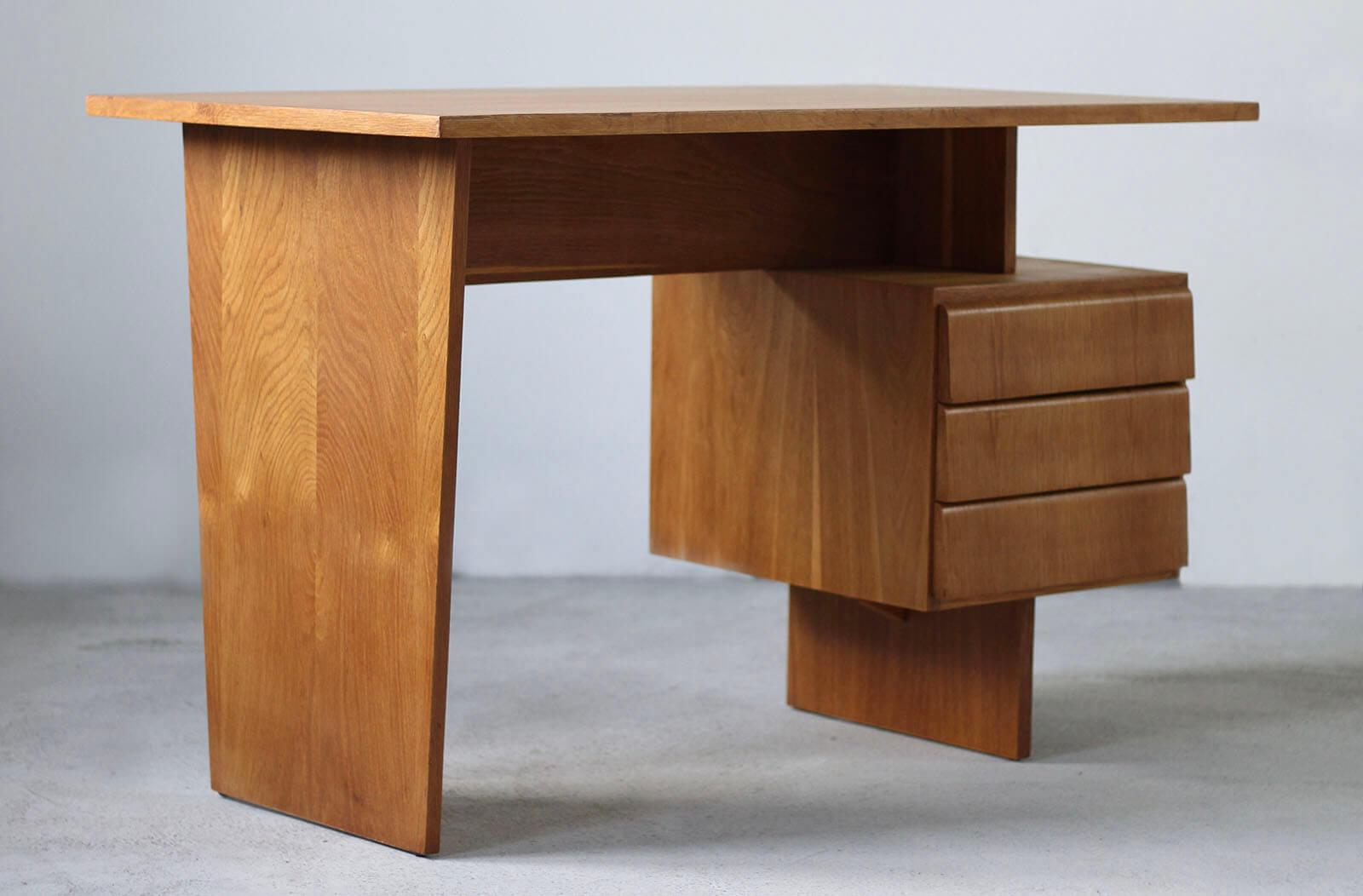 Postmodern Desk, Writing Table by Bohumil Landsman, 1970s, Fully Restored In Good Condition In Wrocław, Poland