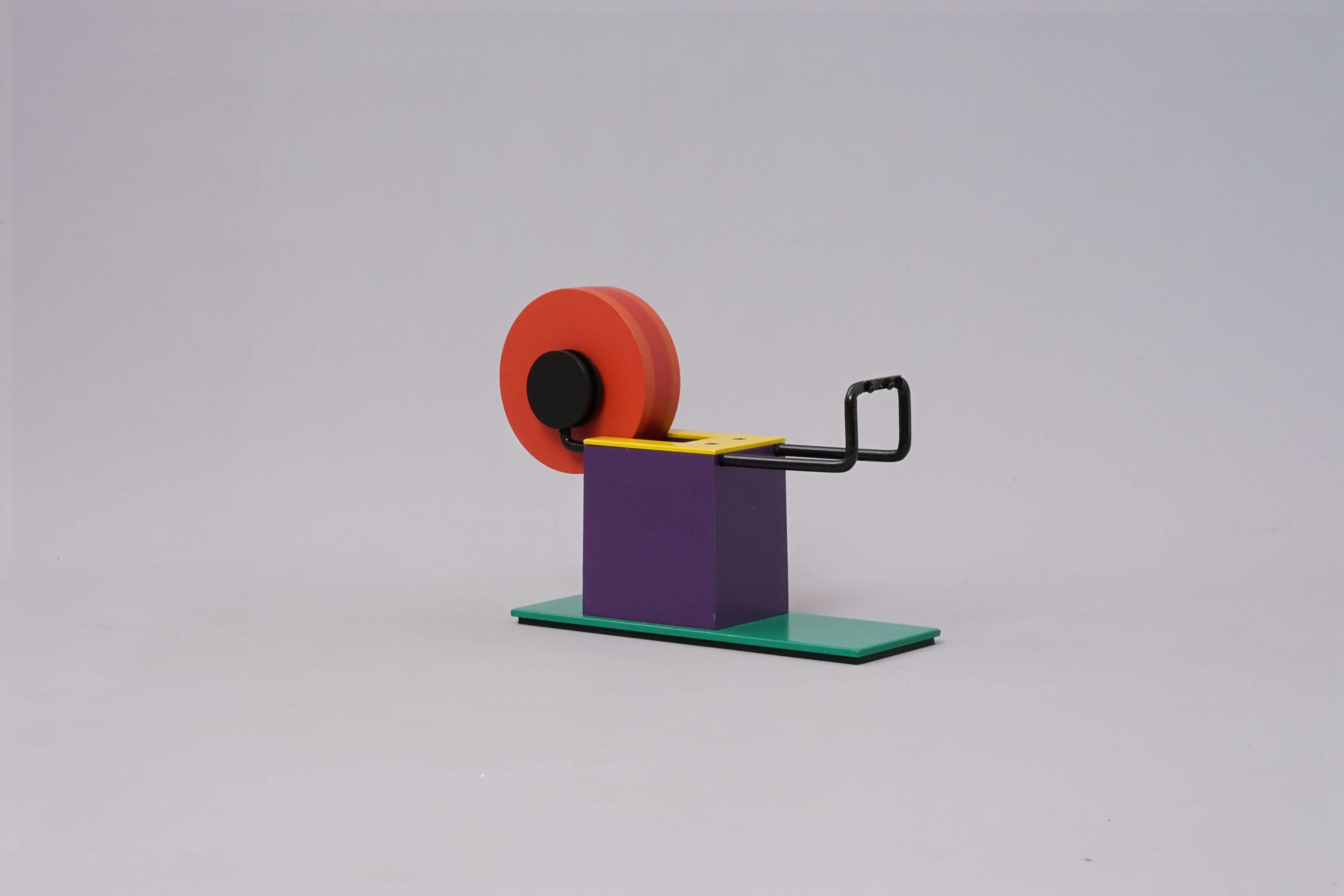 Postmodern desktop Tape Dispenser by Shohei Mihara for Super Present, Japan. 1980s/ 1990s. A special highlight for your desk, whether at home or in the office.