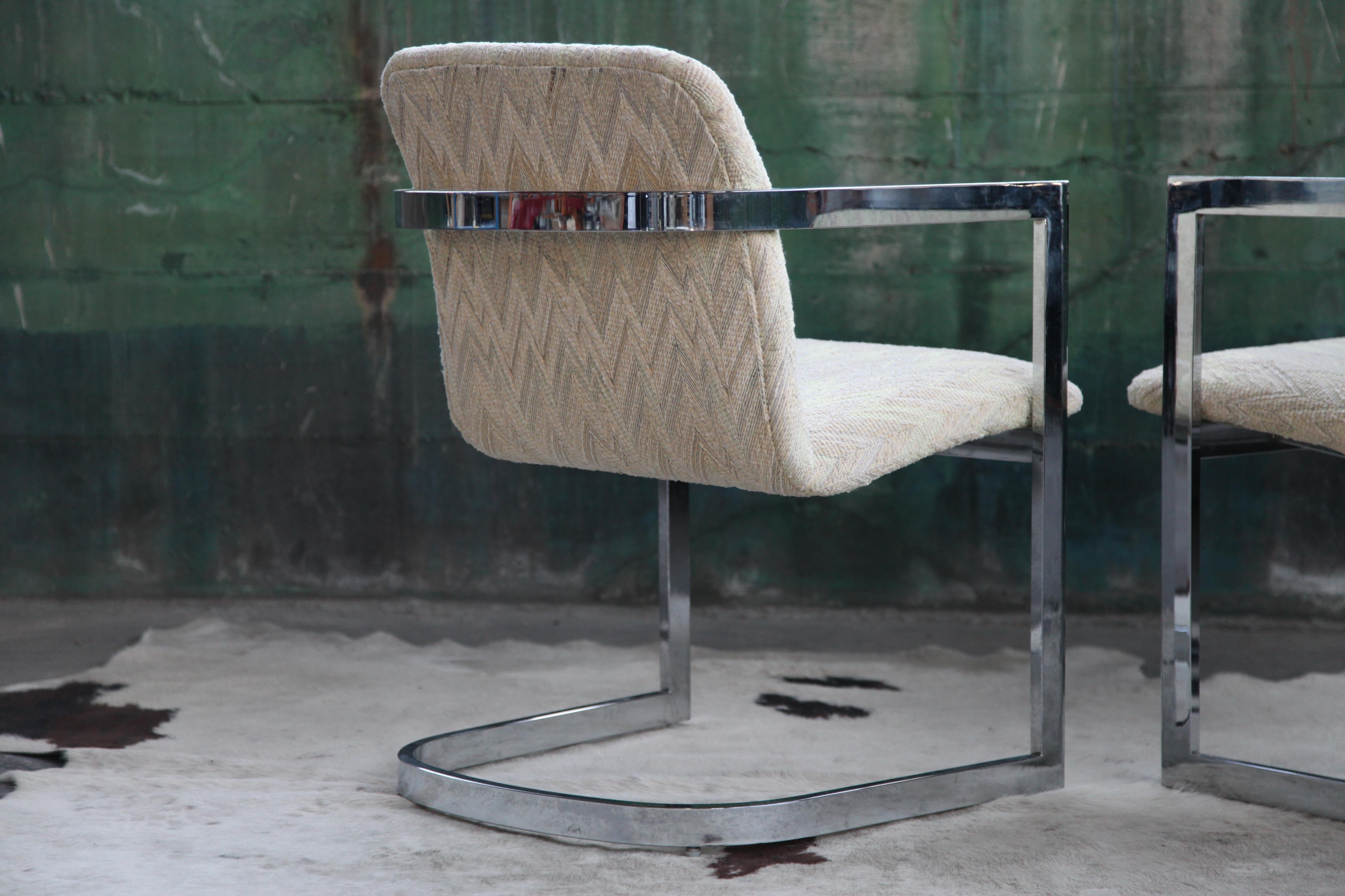 Chrome Chaise en porte-à-faux chromée postmoderne DIA, 1970 en vente