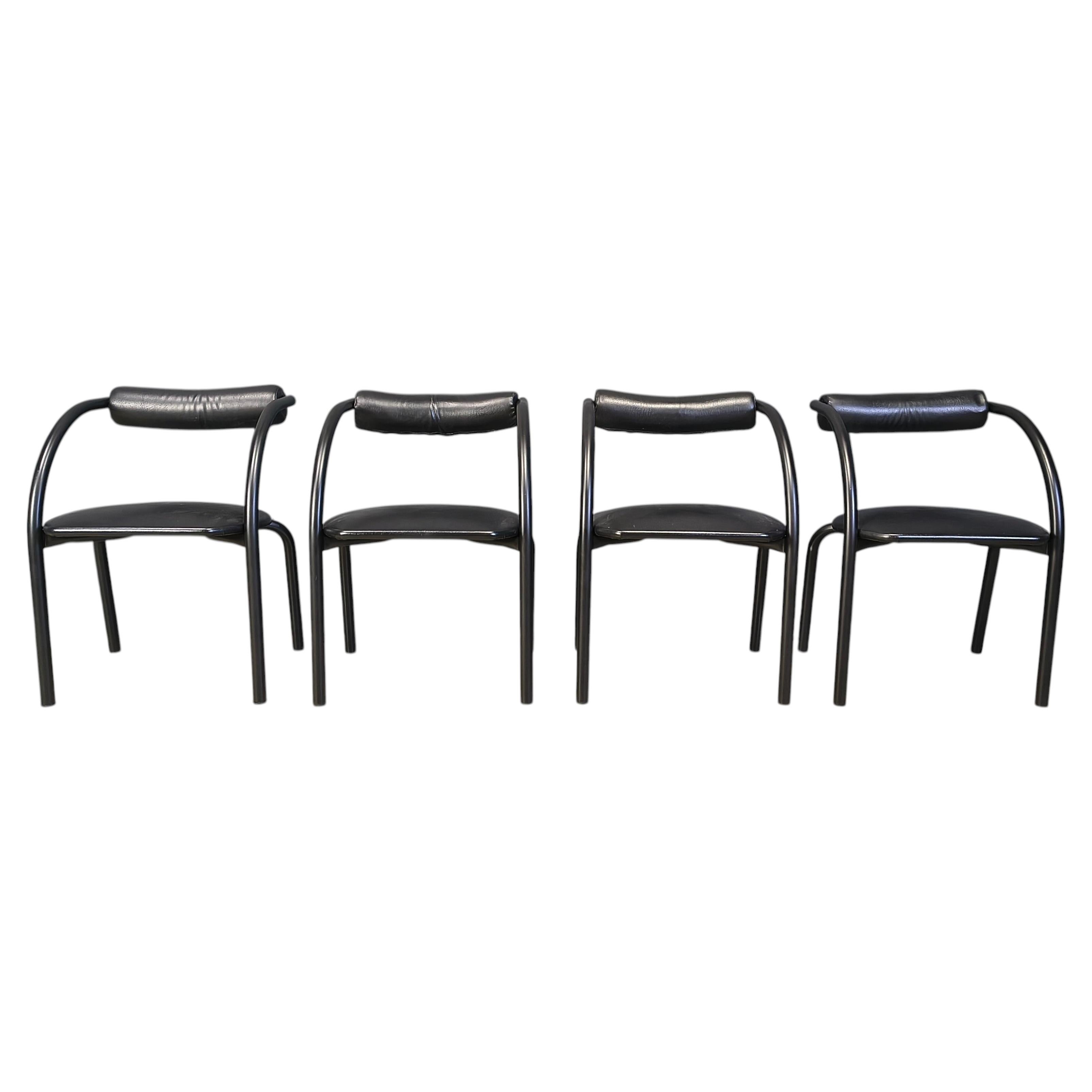 Postmodern dining chairs, 1980s, Set of 4