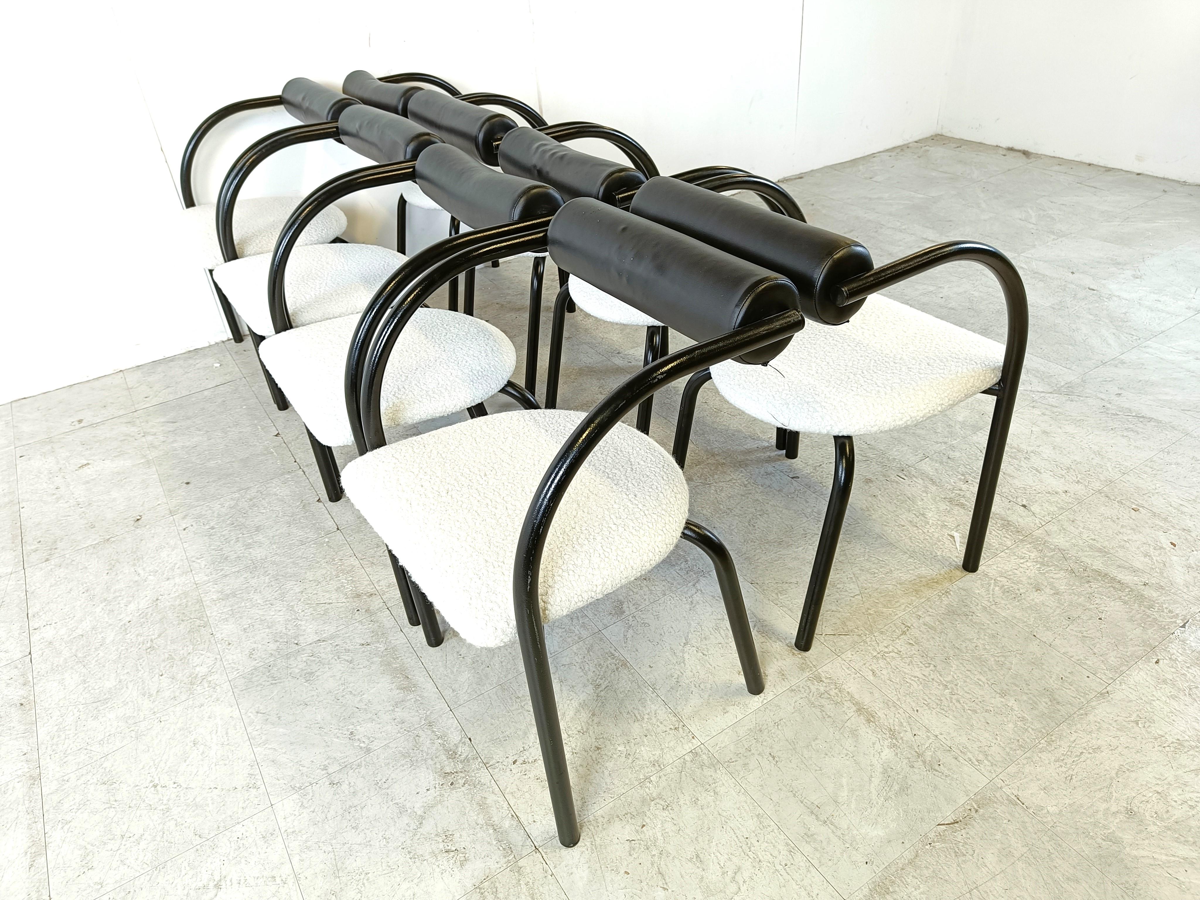 Postmodern dining chairs, 1980s, Set of 8 4