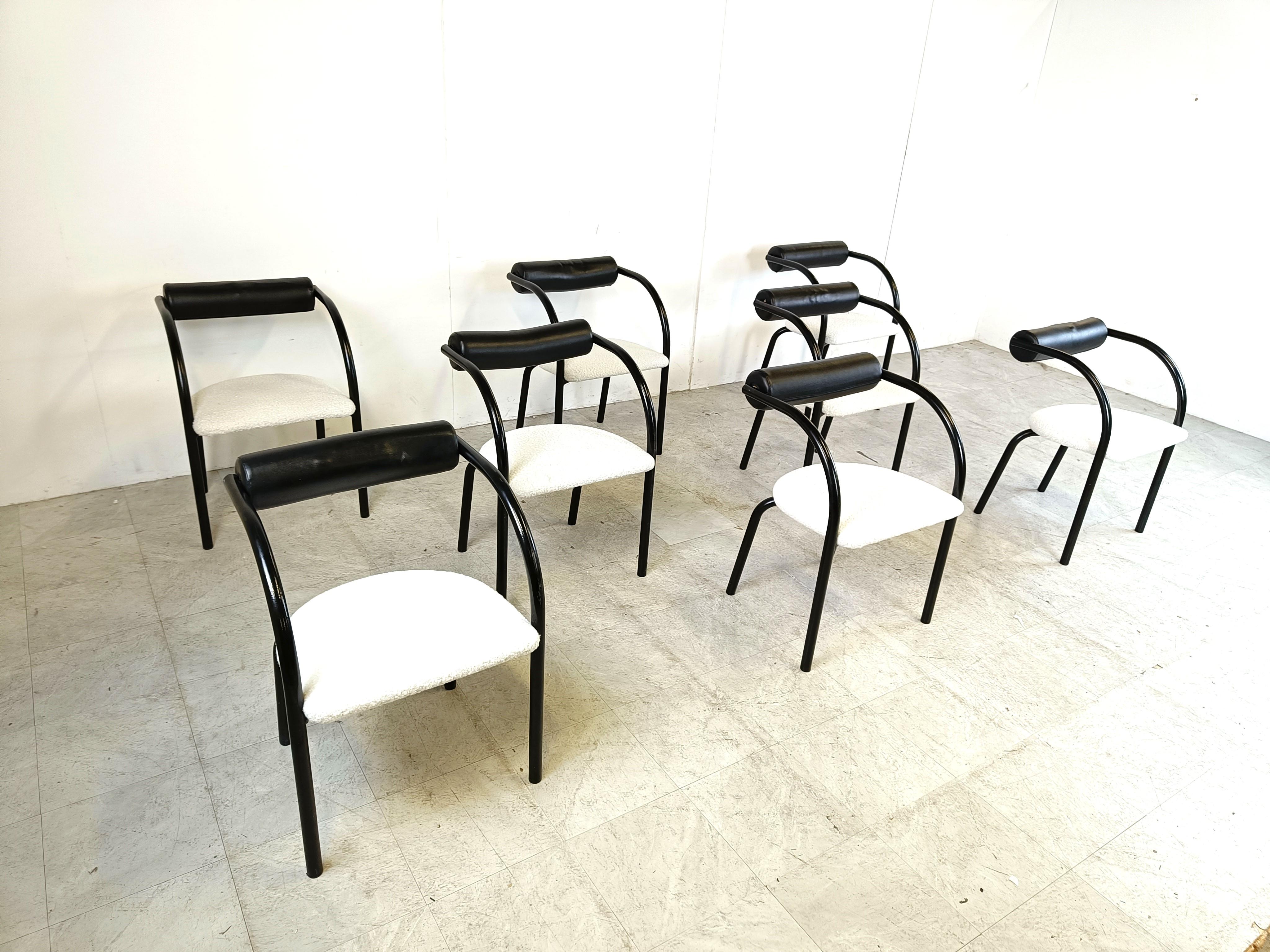 Postmodern dining chairs, 1980s, Set of 8 In Good Condition In HEVERLEE, BE