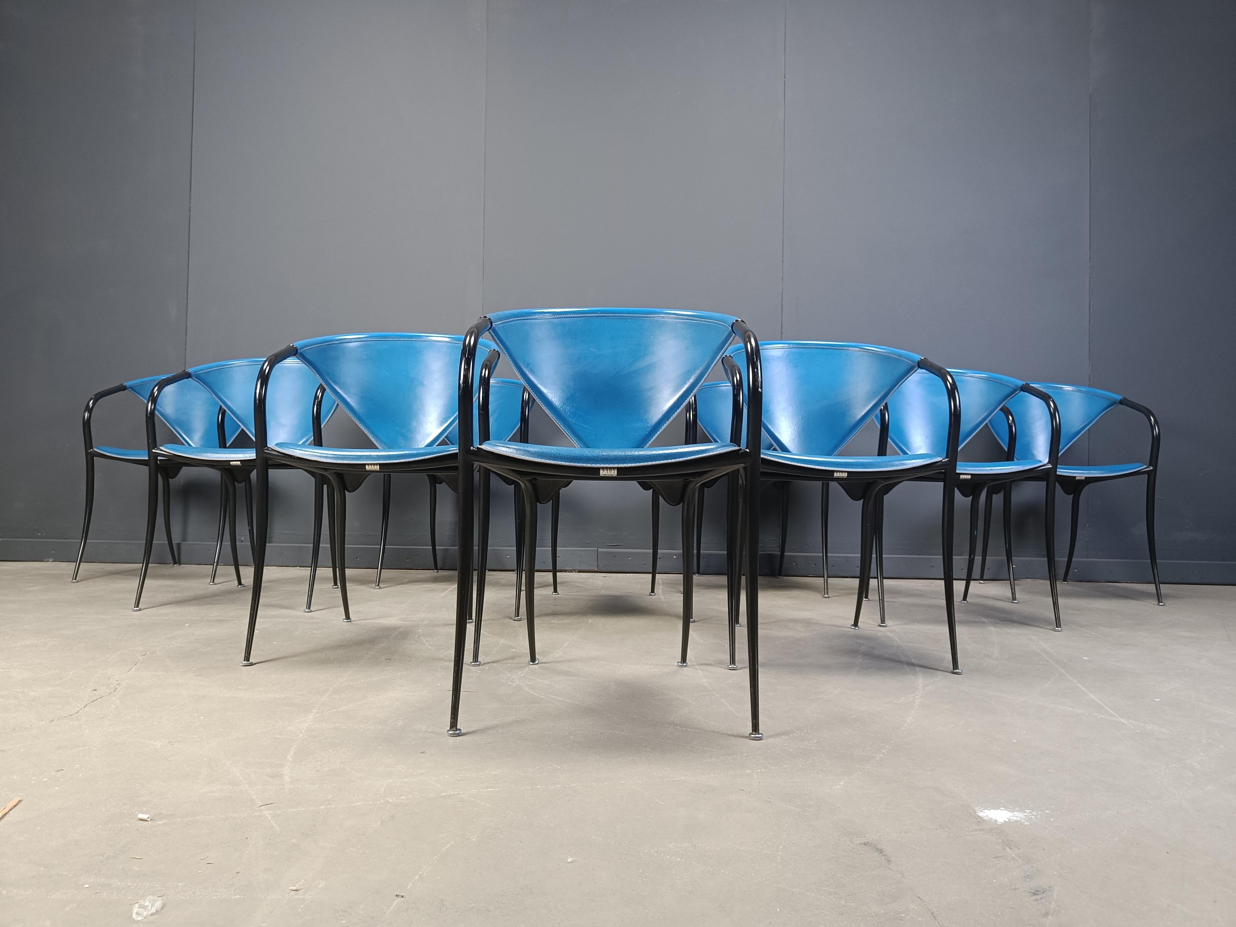 Sillas de comedor postmodernas de Naos italy, juego de 10 - Años 80 en venta 3