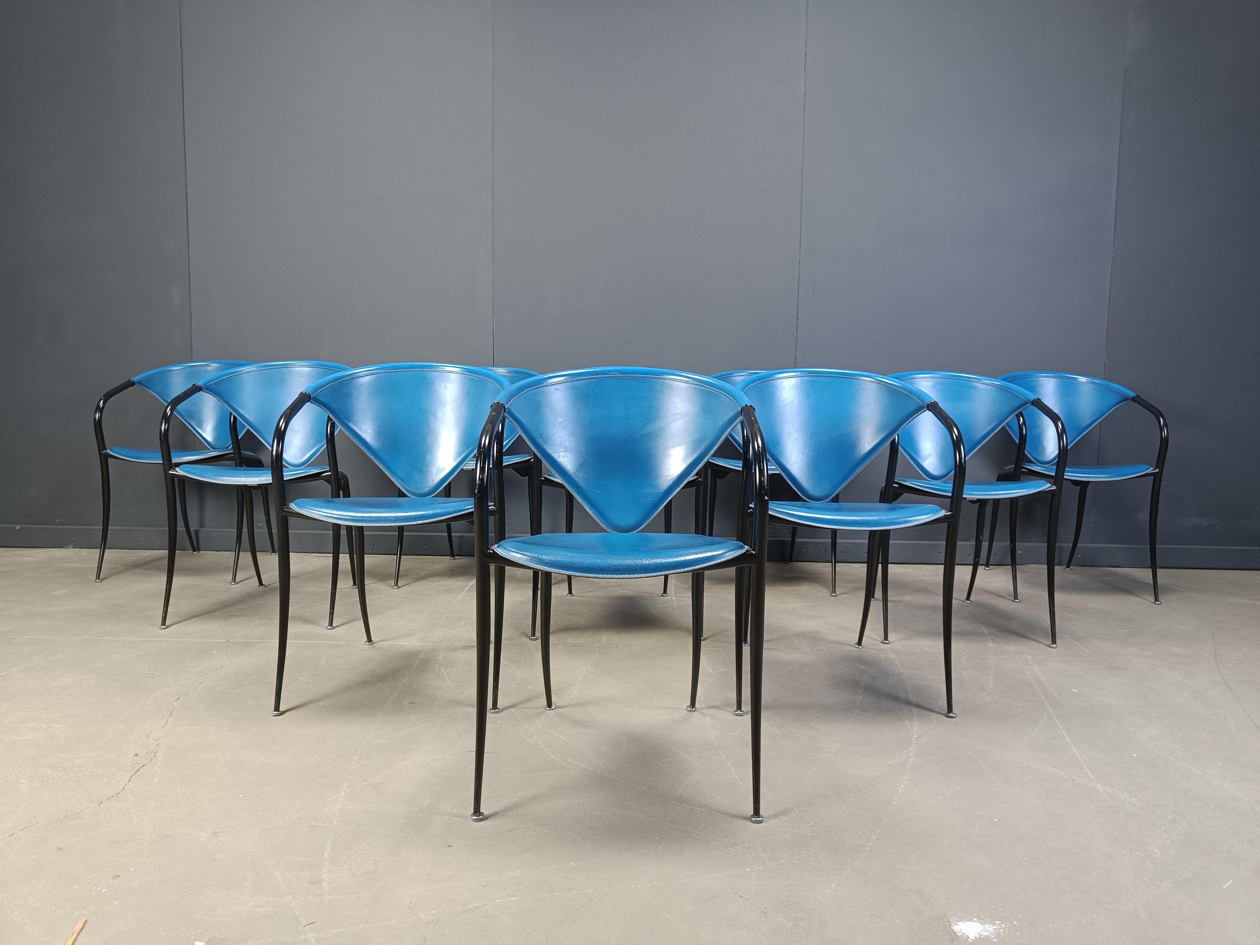 Sillas de comedor postmodernas de Naos italy, juego de 10 - Años 80 en venta 4