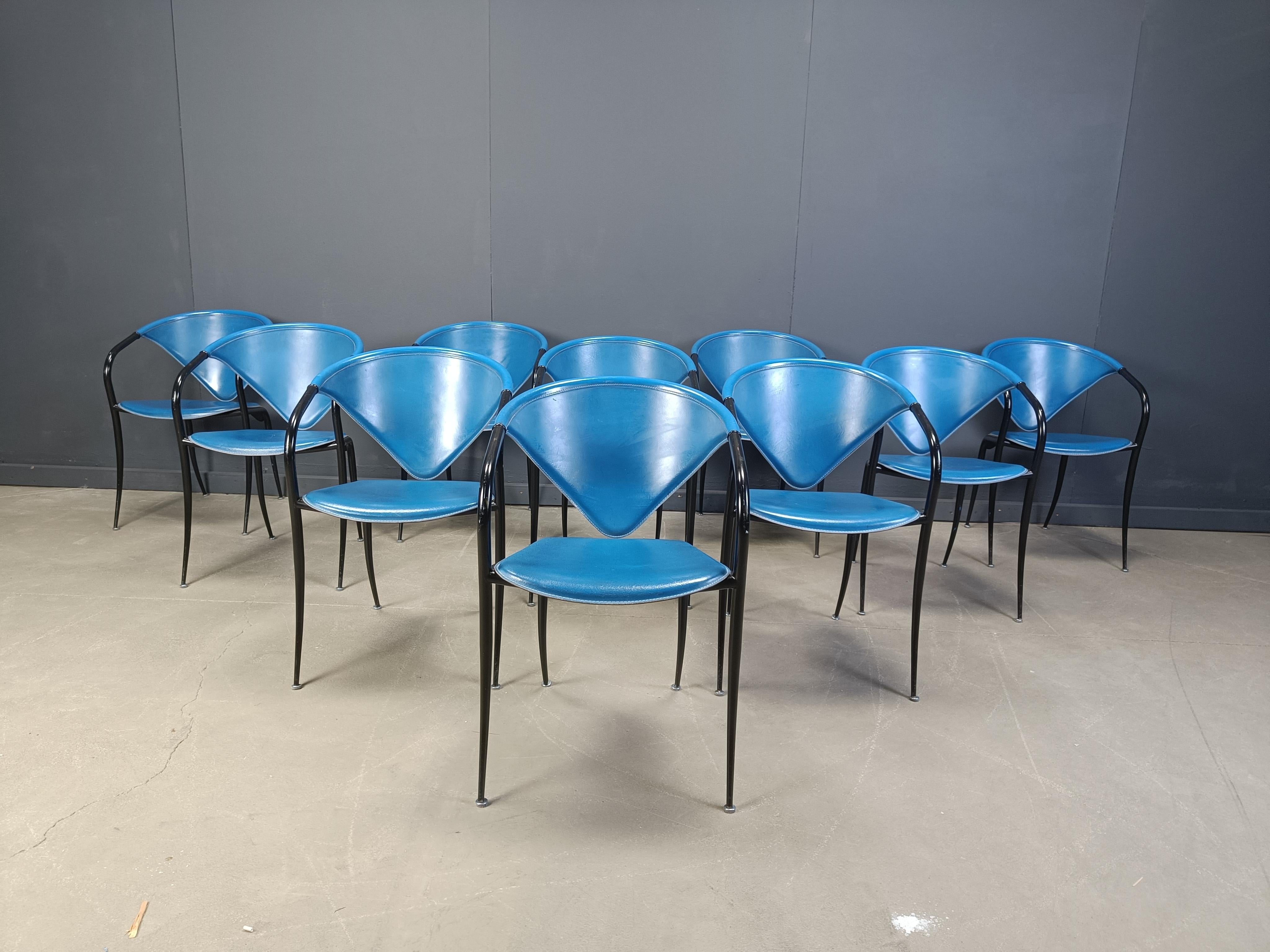 Sillas de comedor postmodernas de Naos italy, juego de 10 - Años 80 en venta 5