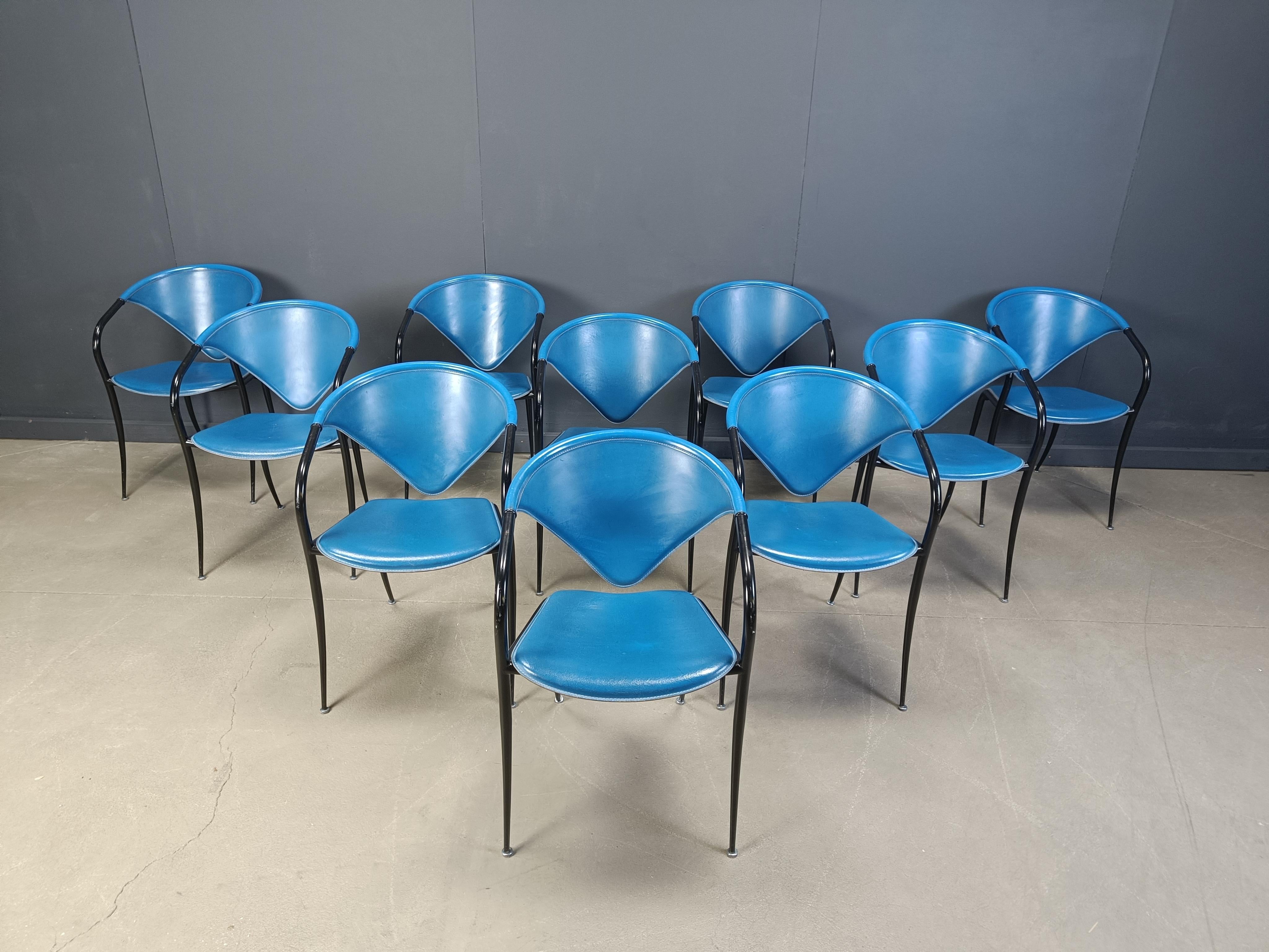 Sillas de comedor postmodernas de Naos italy, juego de 10 - Años 80 en venta 6
