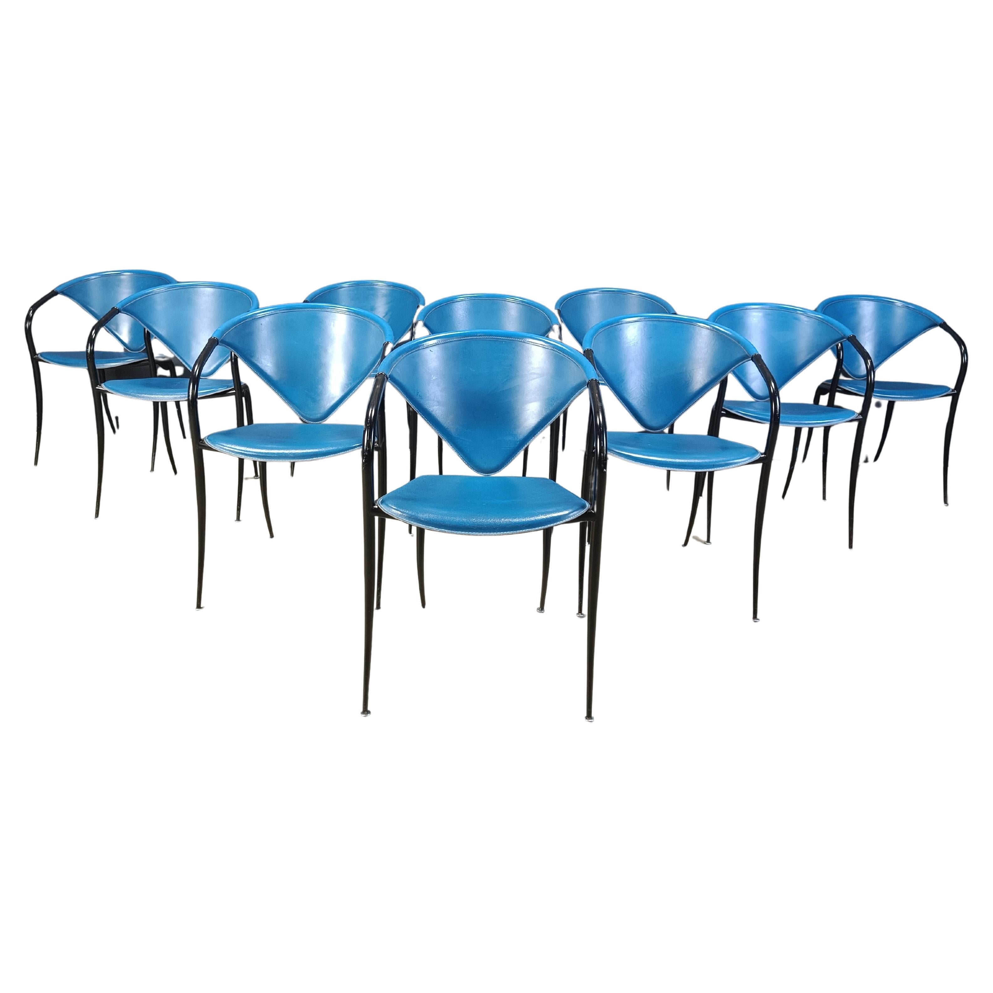 Postmodern dining chairs by Naos italy, set of 10 - 1980s