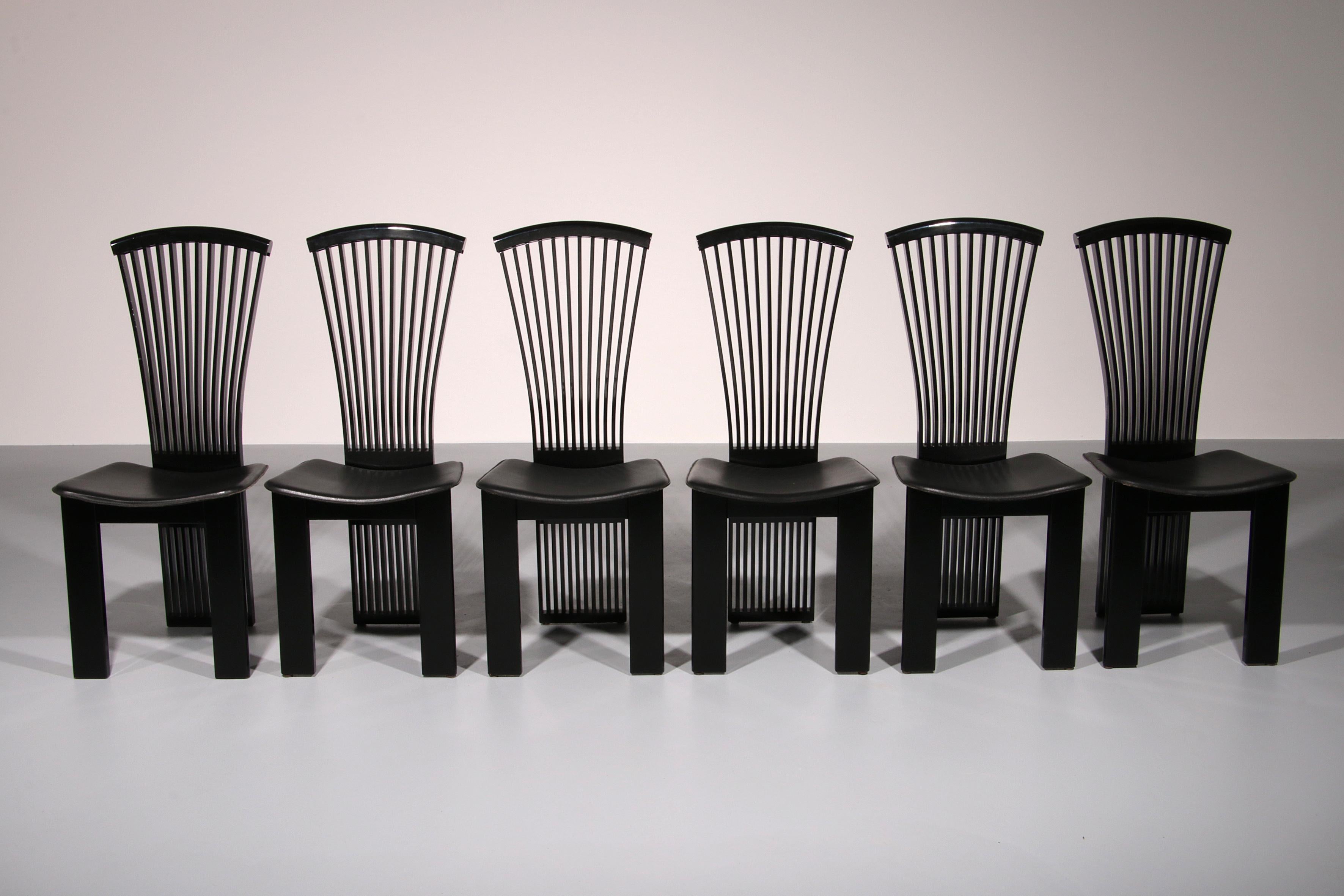 Mid-Century Modern Postmodern Dining Chairs by Pietro Costantini, Italy 1980s For Sale