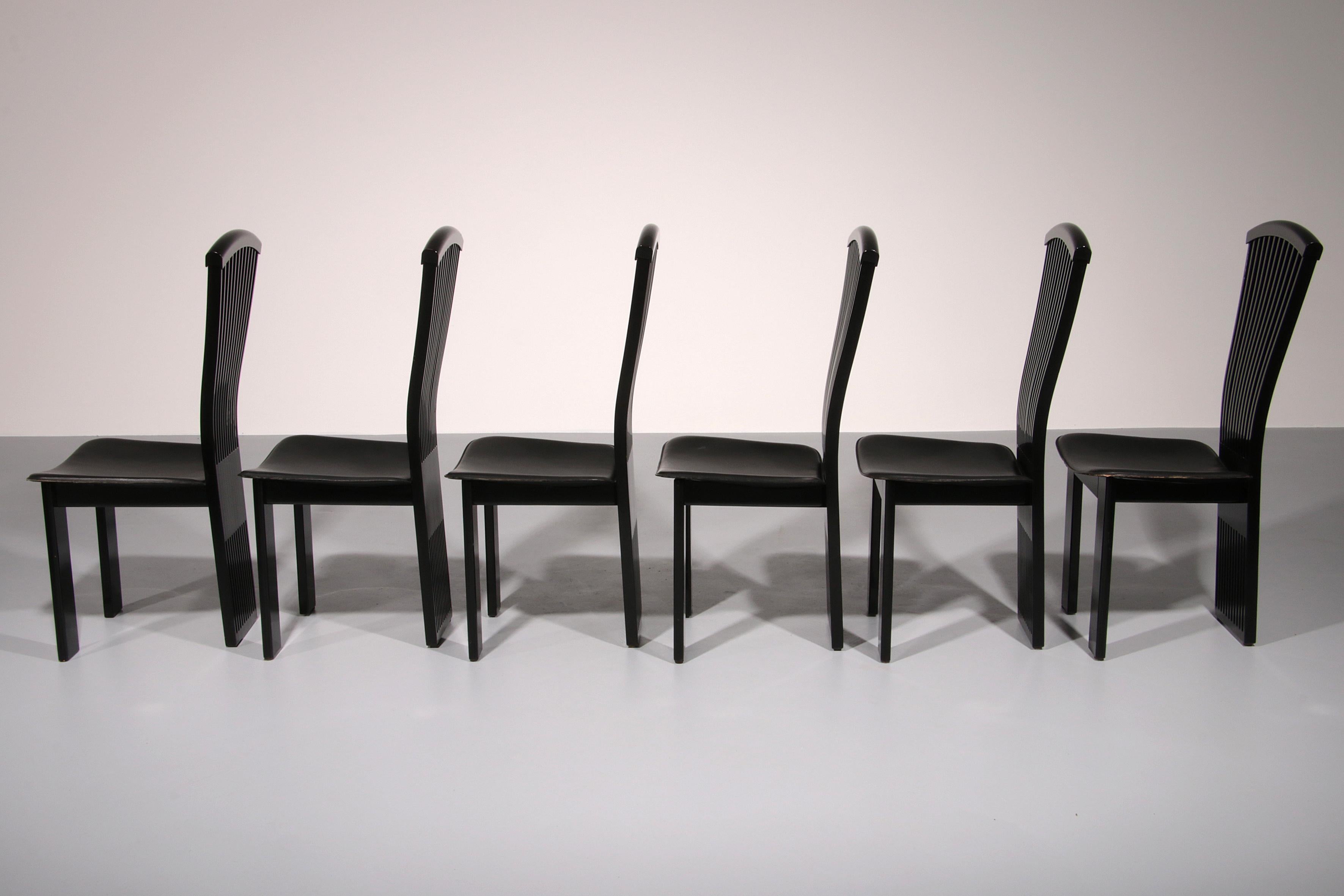 Italian Postmodern Dining Chairs by Pietro Costantini, Italy 1980s For Sale