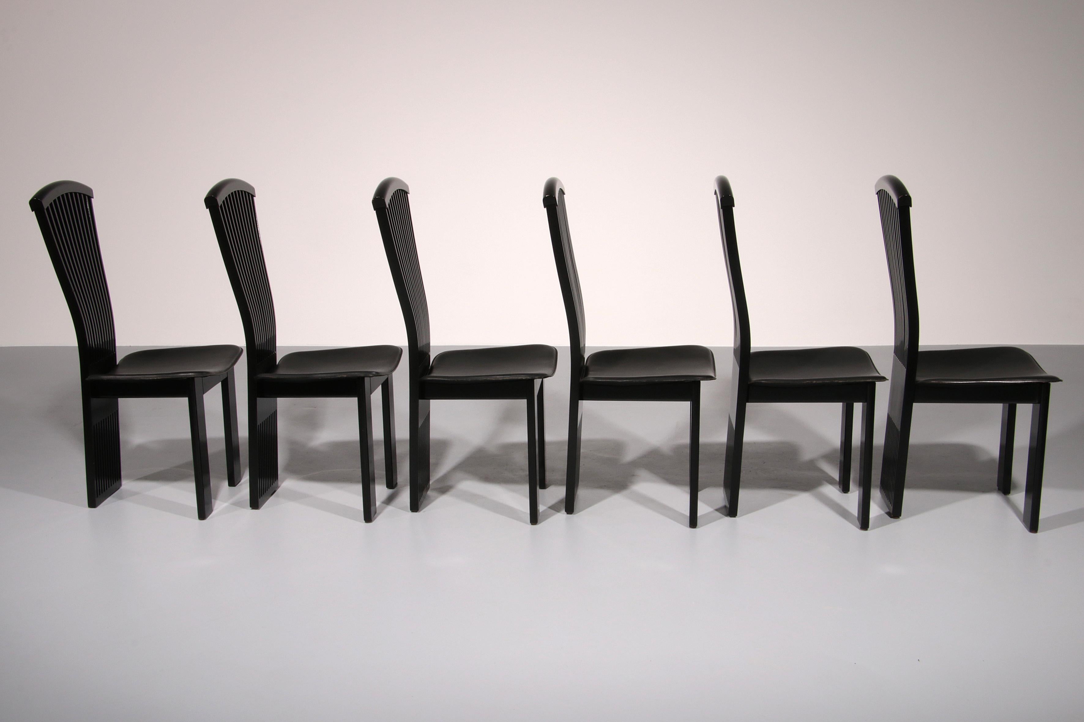 Late 20th Century Postmodern Dining Chairs by Pietro Costantini, Italy 1980s For Sale