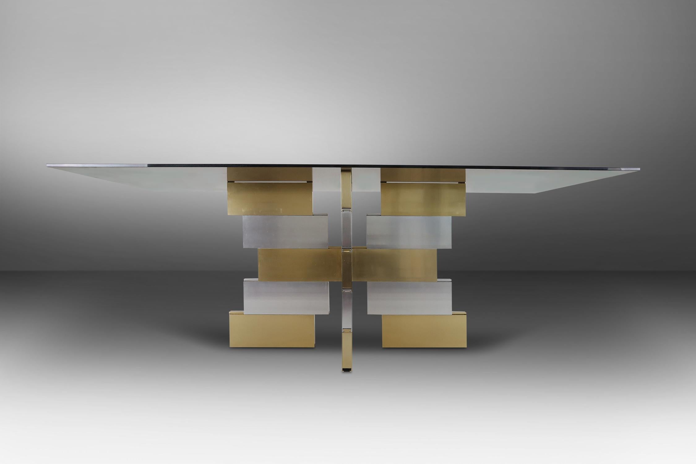 Anodized Postmodern Dining Table Ca.1975 For Sale