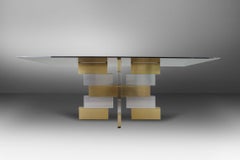 Postmodern dining table in the manner of Paul Evans, 1970s