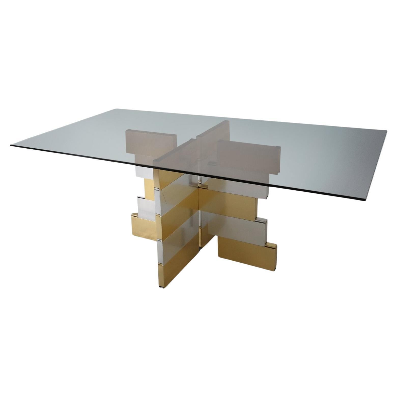 Postmodern dining table in the manner of Paul Evans, 1970s For Sale