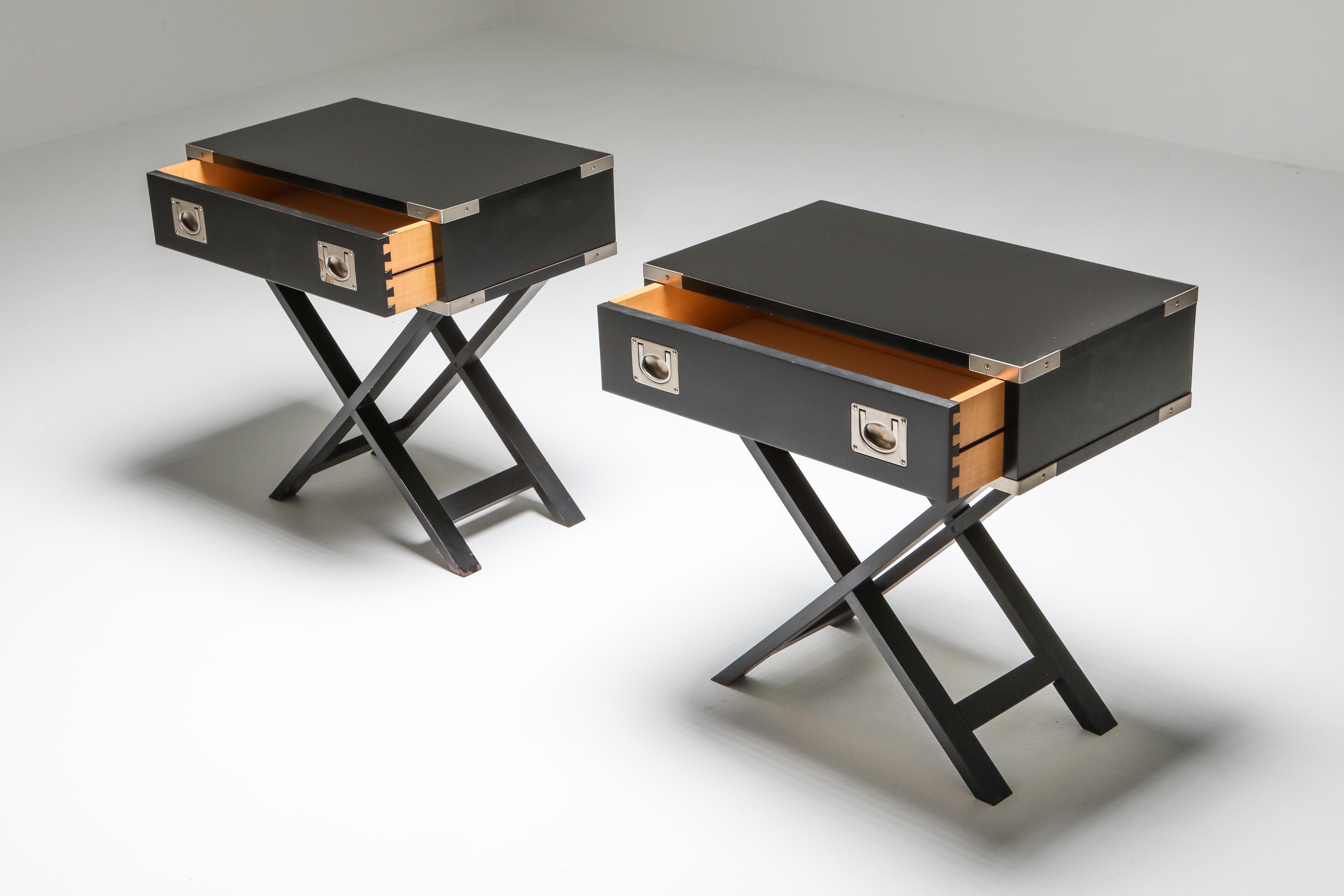 Post-Modern Postmodern 'Director' Bed Side Tables