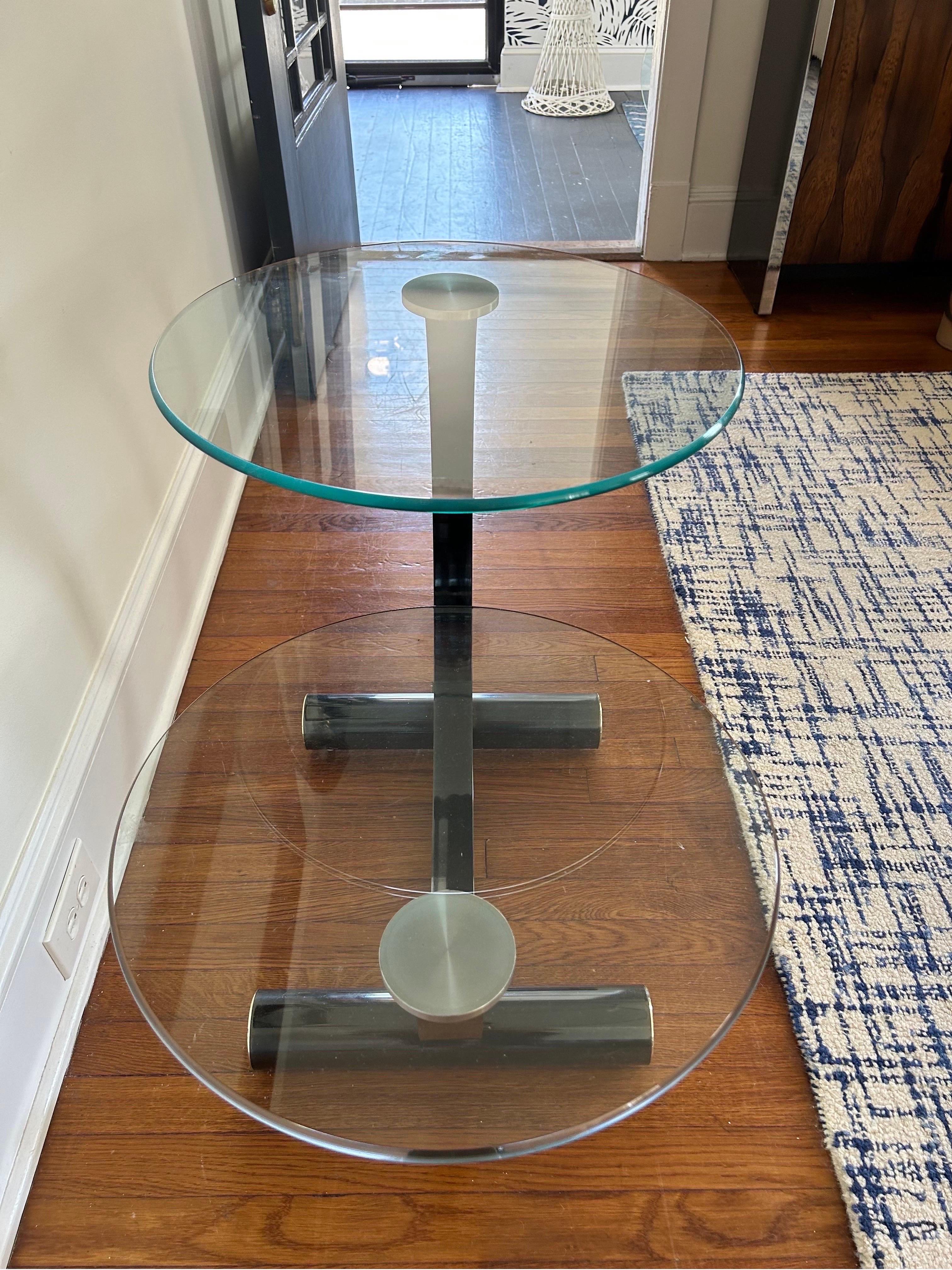 Postmodern Donald Deskey style 2 tiered side table 2