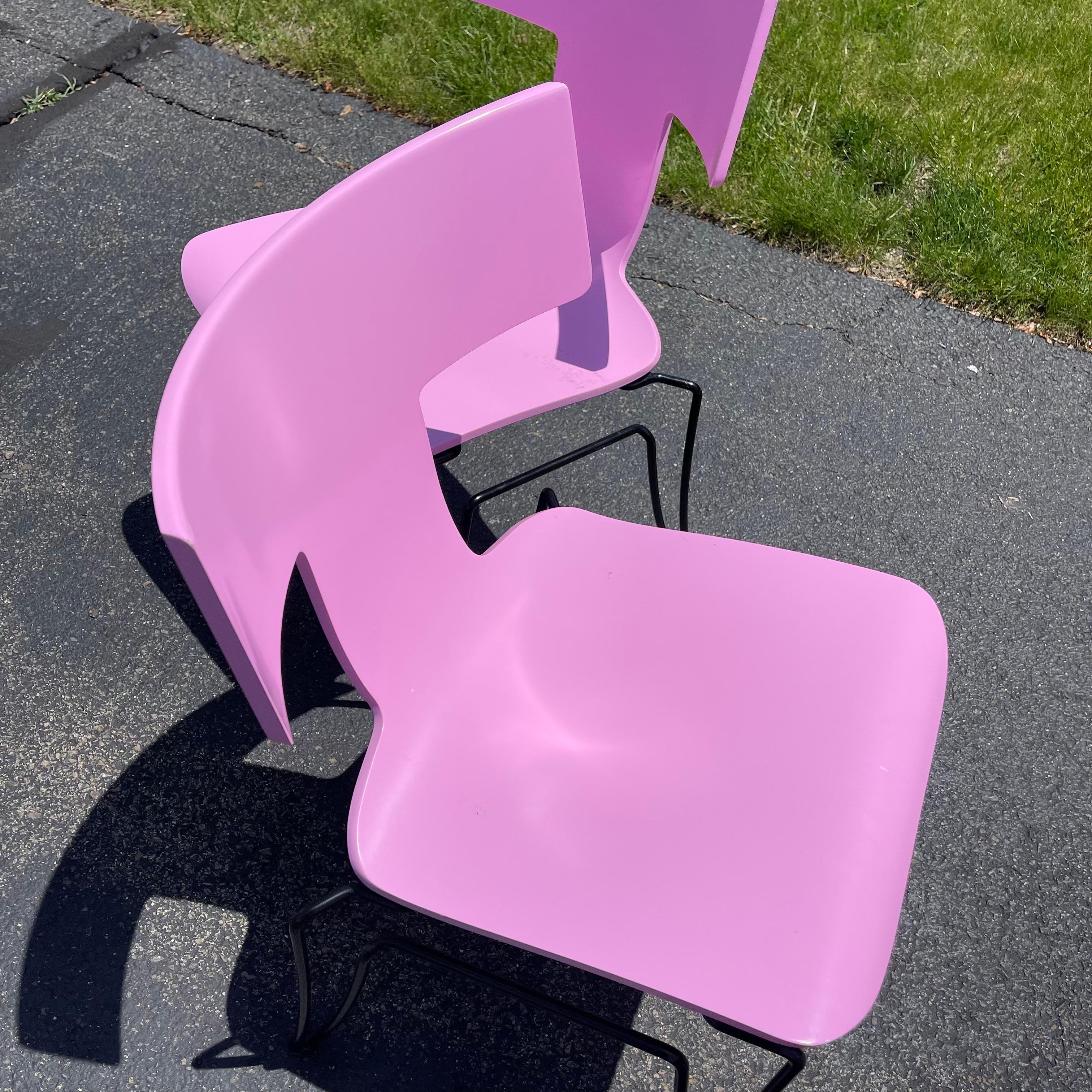 Postmodern Donghia Anziano Pink Bentwood Klismos Chair by John Hutton, Set of 4 For Sale 2