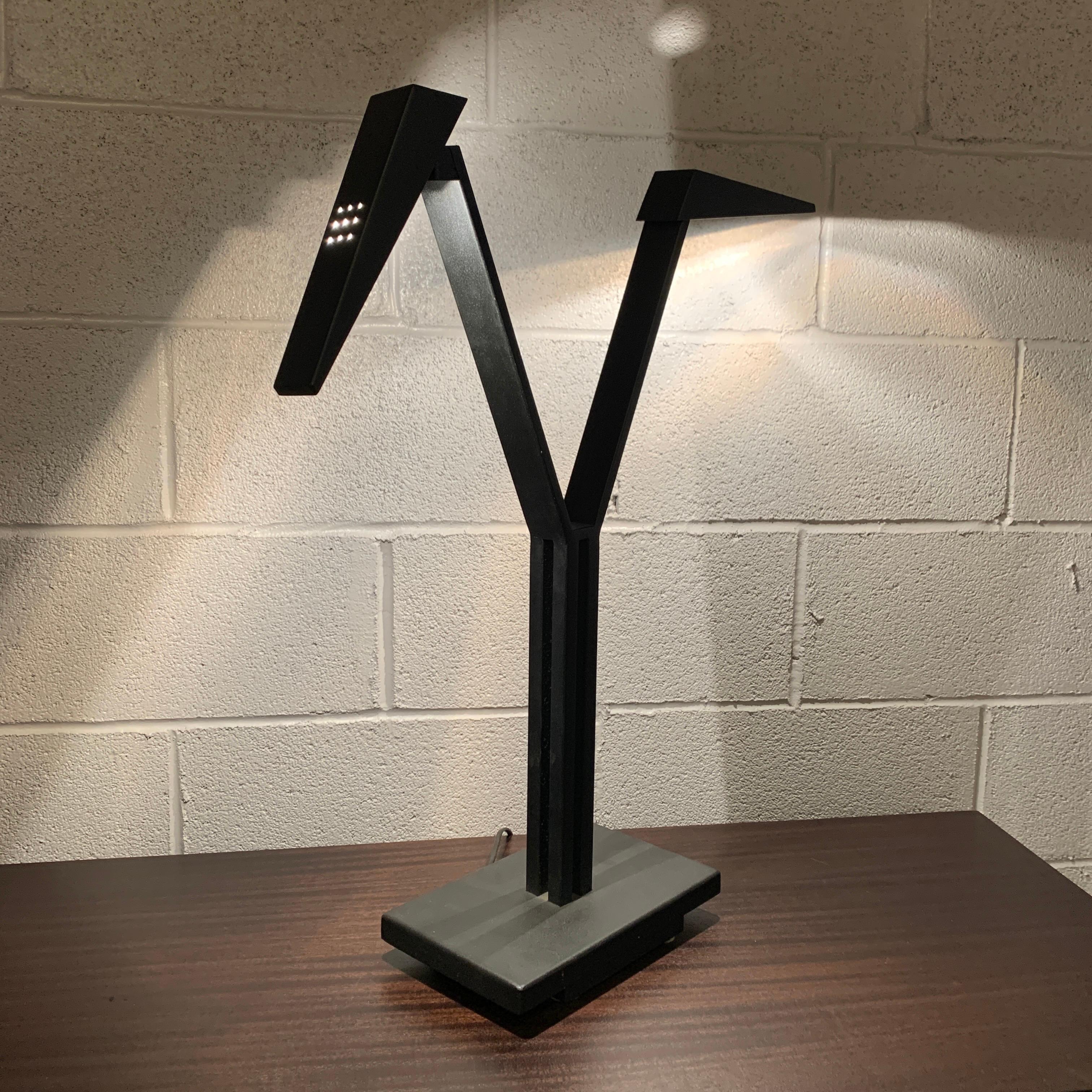 Cast Postmodern Double Headed Desk Lamp by Roverto Maracatti for Zeus, Milano