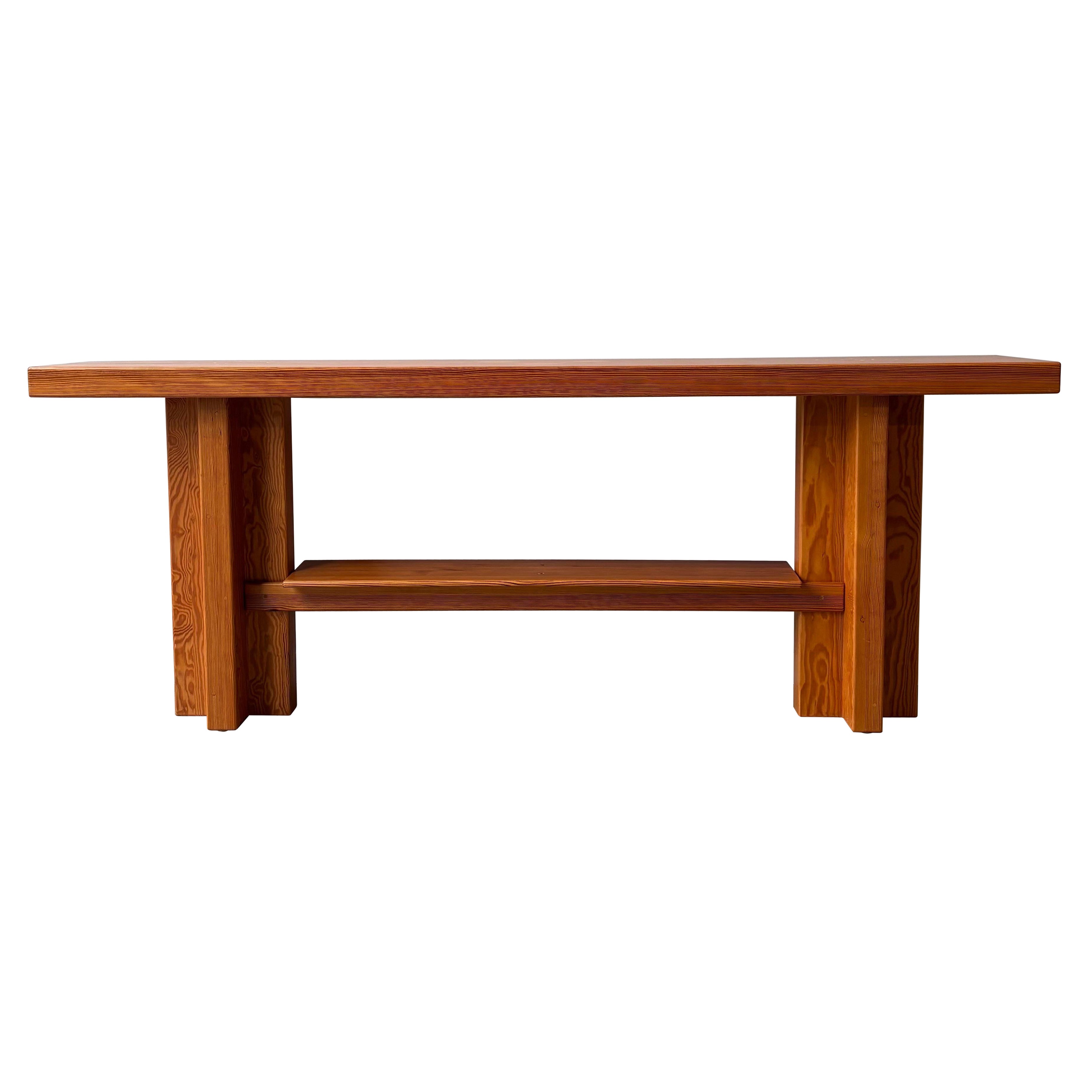 1980s Douglas Fir Console Table, Craftsman-Made Design For Sale