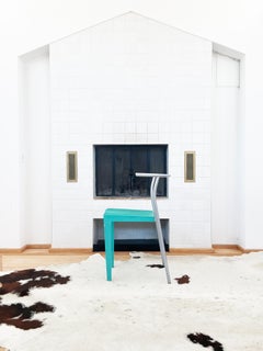 Postmoderner Dr. Glob Akzentstuhl Philippe Starck Kartell 80er Jahre Türkis + Silber!