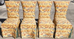 Postmodern Draped Parsons Dining Chairs - Set of 4