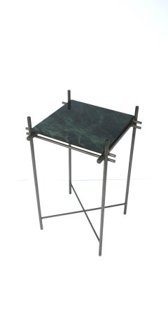 Italian Postmodern Dark Green Marble Side Table