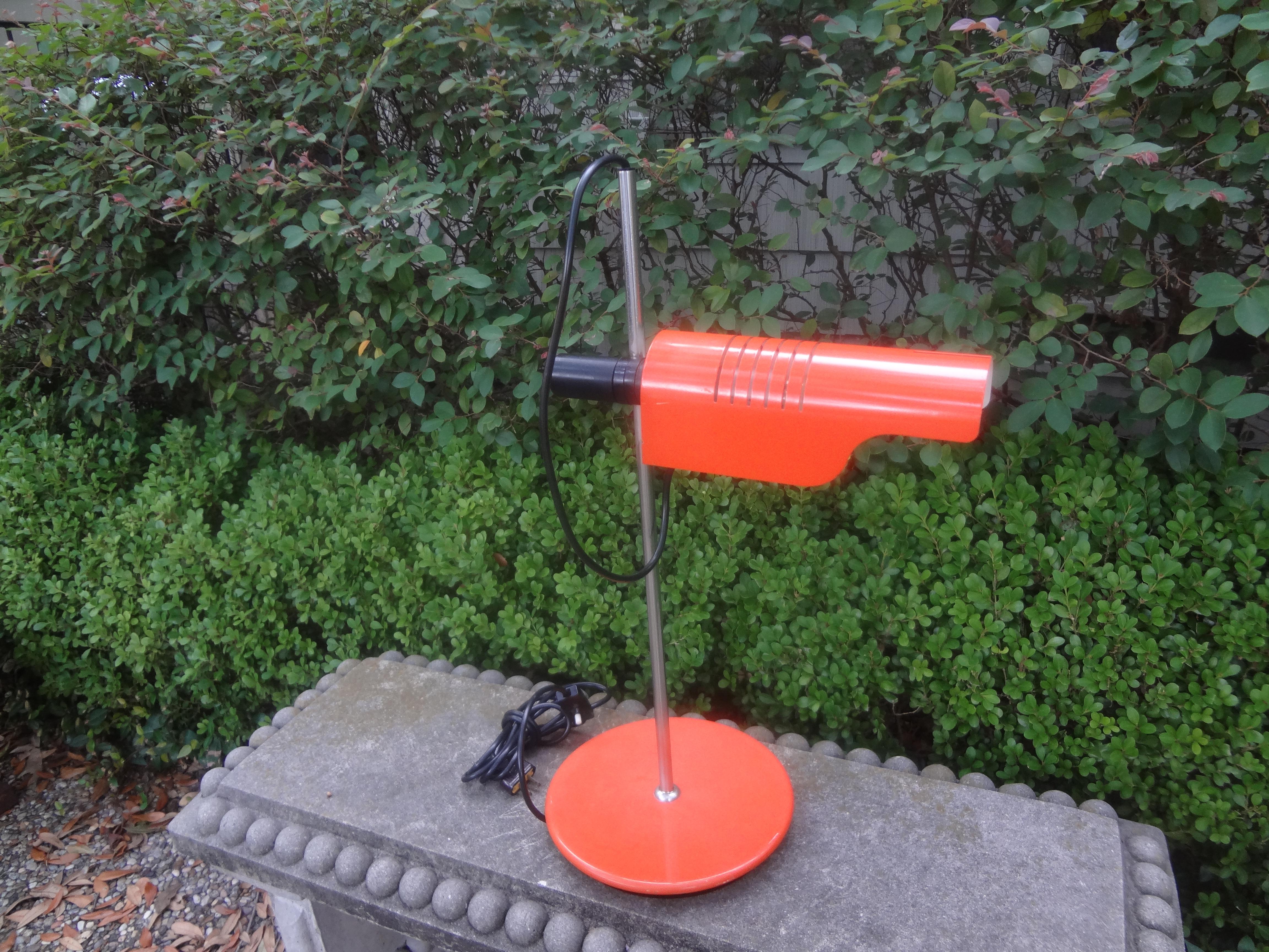 Mid-20th Century Mid Century Modern Dutch Enameled Metal Desk Lamp For Sale