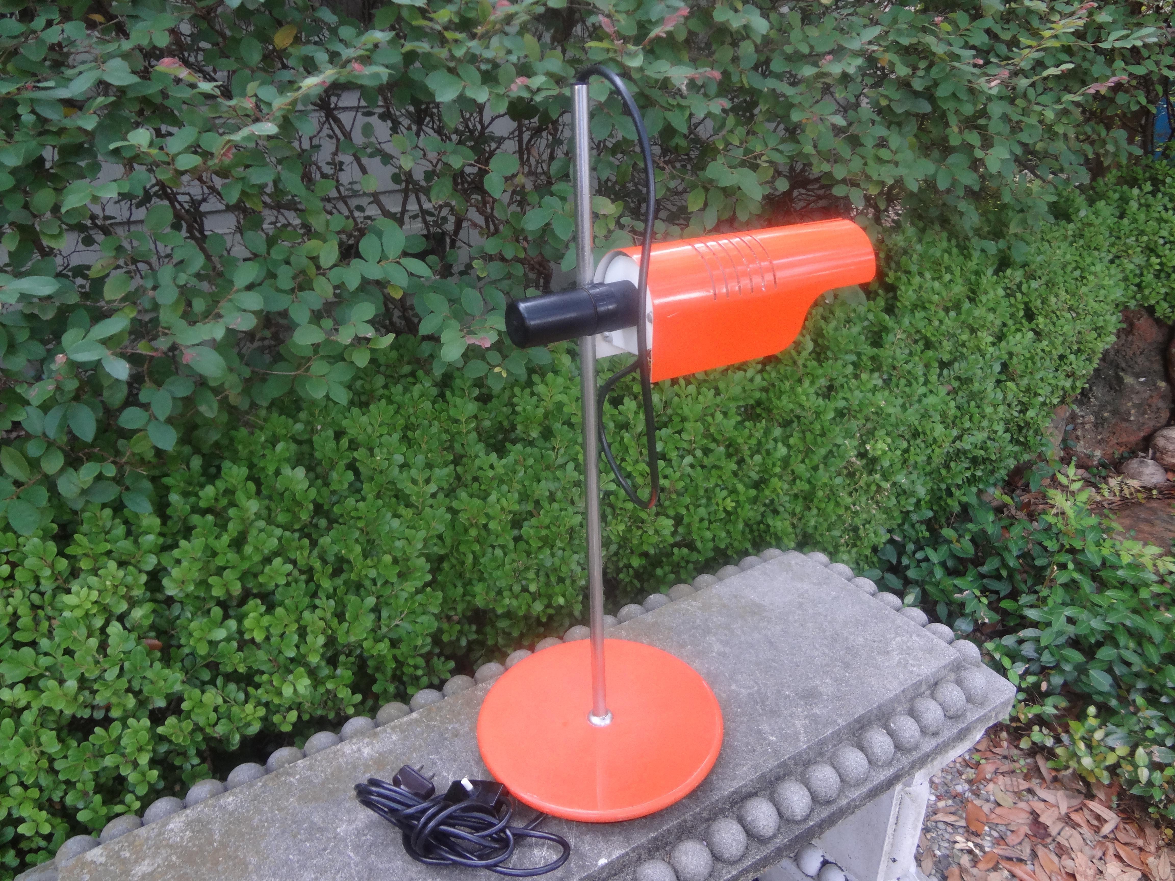 Mid Century Modern Dutch Enameled Metal Desk Lamp For Sale 2