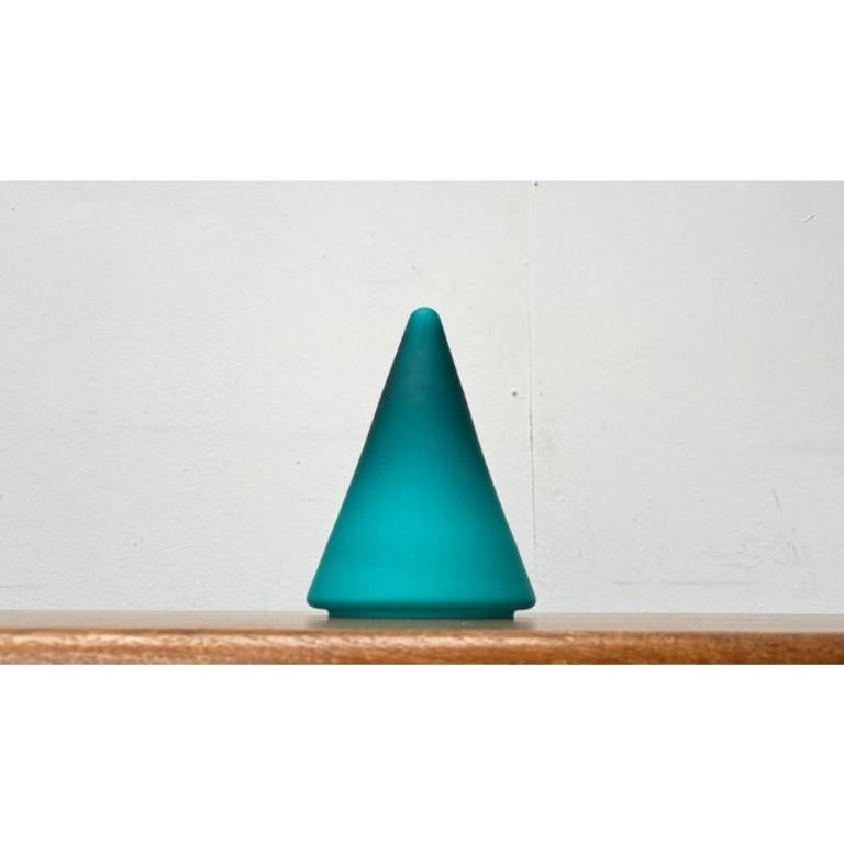 Postmodern Dutch Glass Cone Table Lamp from Mobo Light, Holland, 1980s For Sale 7