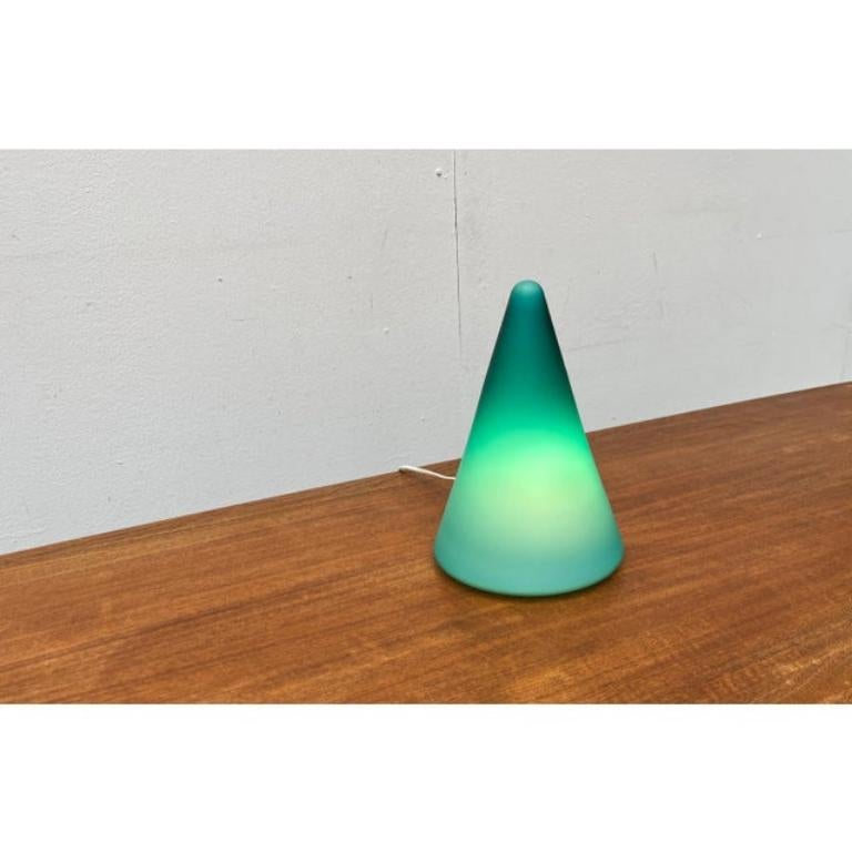 20th Century Postmodern Dutch Glass Cone Table Lamp from Mobo Light, Holland, 1980s For Sale