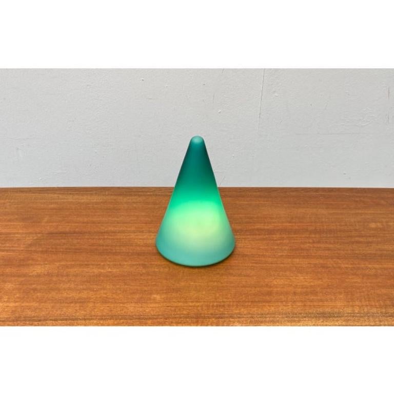 Postmodern Dutch Glass Cone Table Lamp from Mobo Light, Holland, 1980s For Sale 1