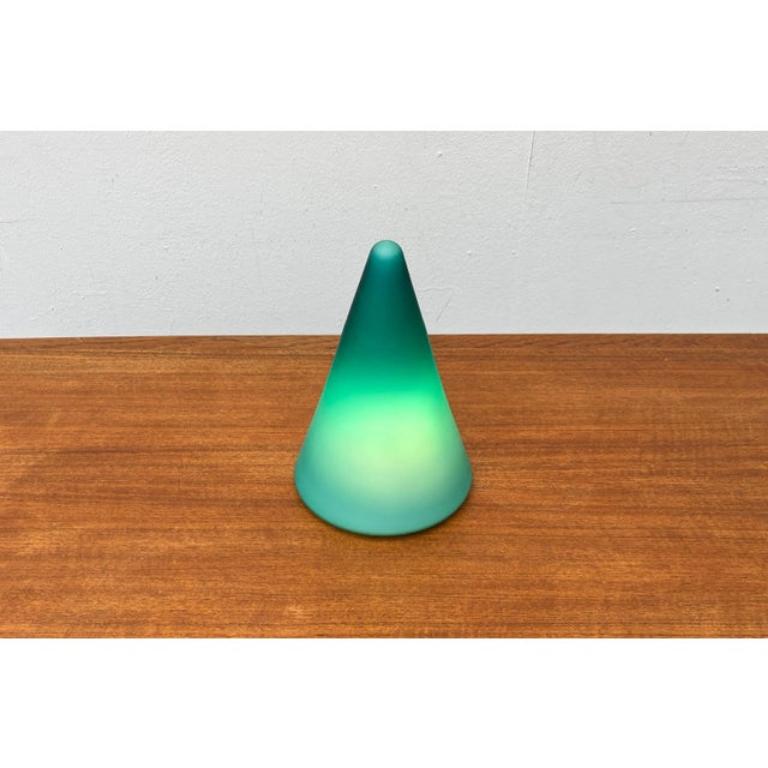 Postmodern Dutch Glass Cone Table Lamp from Mobo Light, Holland, 1980s For Sale 2