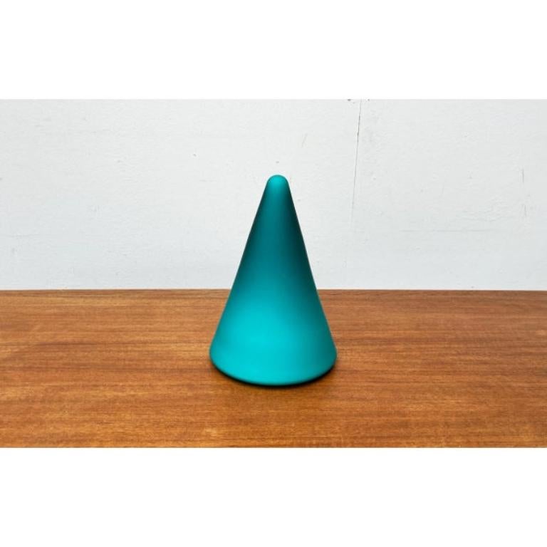 Postmodern Dutch Glass Cone Table Lamp from Mobo Light, Holland, 1980s For Sale 4