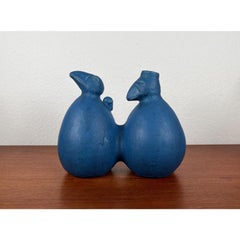 Jarrón escultórico postmoderno de Studio Pottery holandés con diseño de pájaro, Holanda, 1996