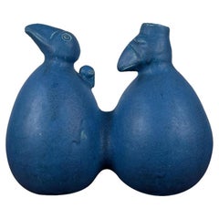 Postmodern Dutch Studio Pottery Sculptural Vase with Bird Design, Holland, 1996