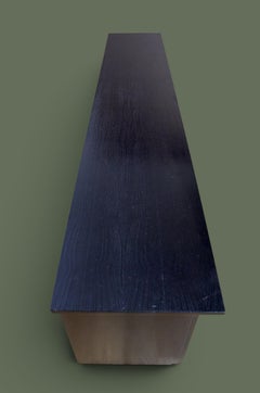 Credenza postmoderna in frassino ebanizzato, piano a sbalzo, Belgio, anni ’80