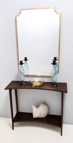 Postmodern Ebonized Beech Console Table with a Lower Shelf, Italy