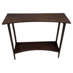 Mesa Consola Posmoderna de Haya Ebonizada con Estante Inferior, Italia